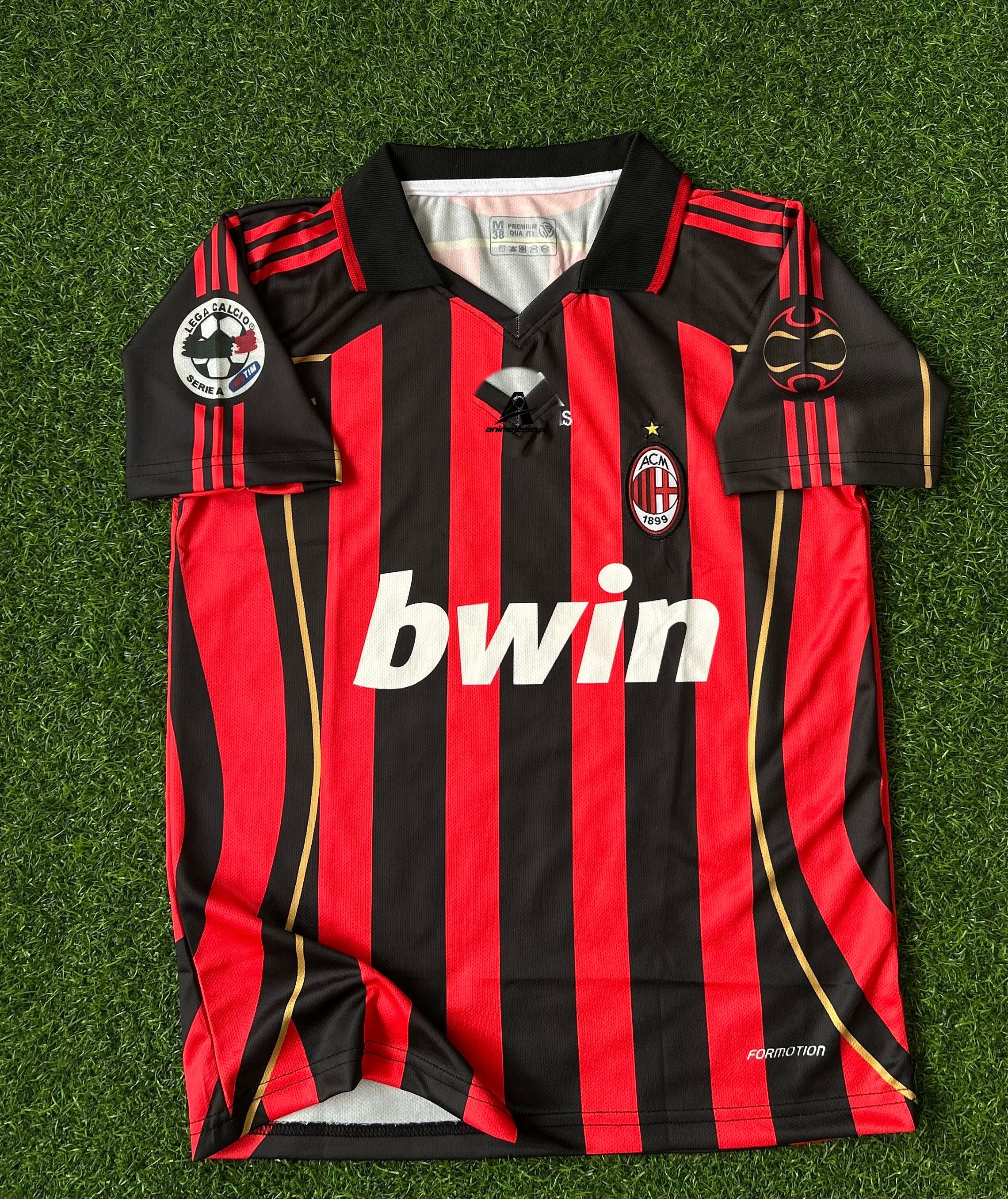 AC MILAN 2006-07 HOME JERSEY, HALF SLEEVE POLO  EMBROIDERY