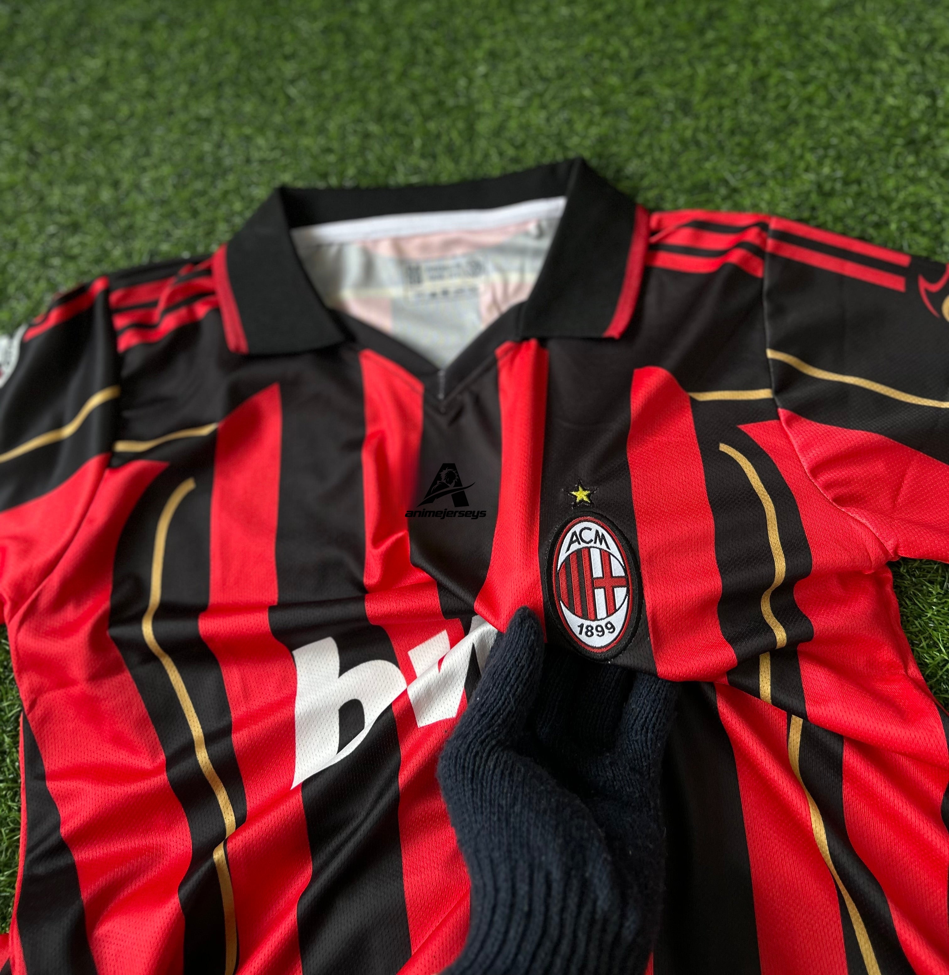 AC MILAN 2006-07 HOME JERSEY, HALF SLEEVE POLO  EMBROIDERY