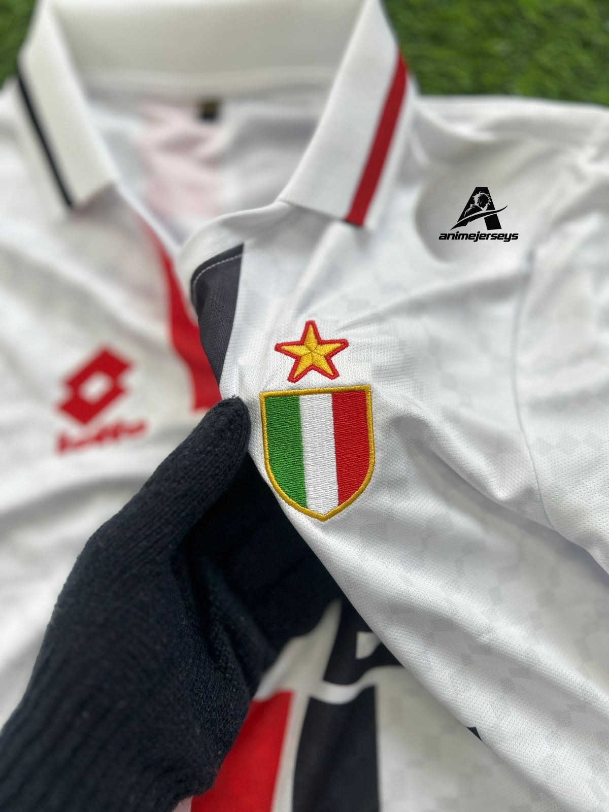 AC MILAN 1996 AWAY KIT, HALFSLEEVE POLO EMBROIDERY