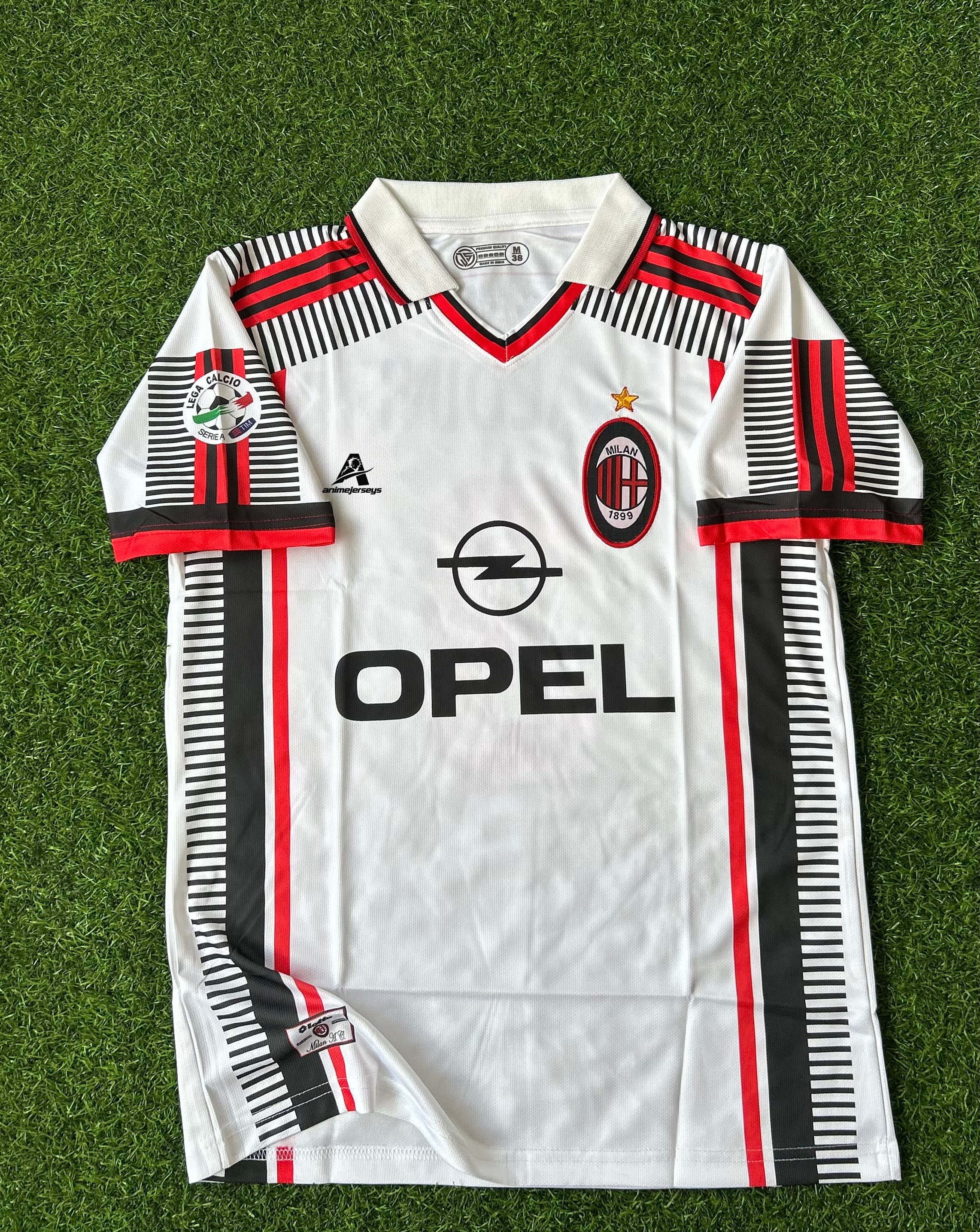 AC MILAN 1997-98 AWAY KIT, HALF SLEEVE POLO EMBROIDERY