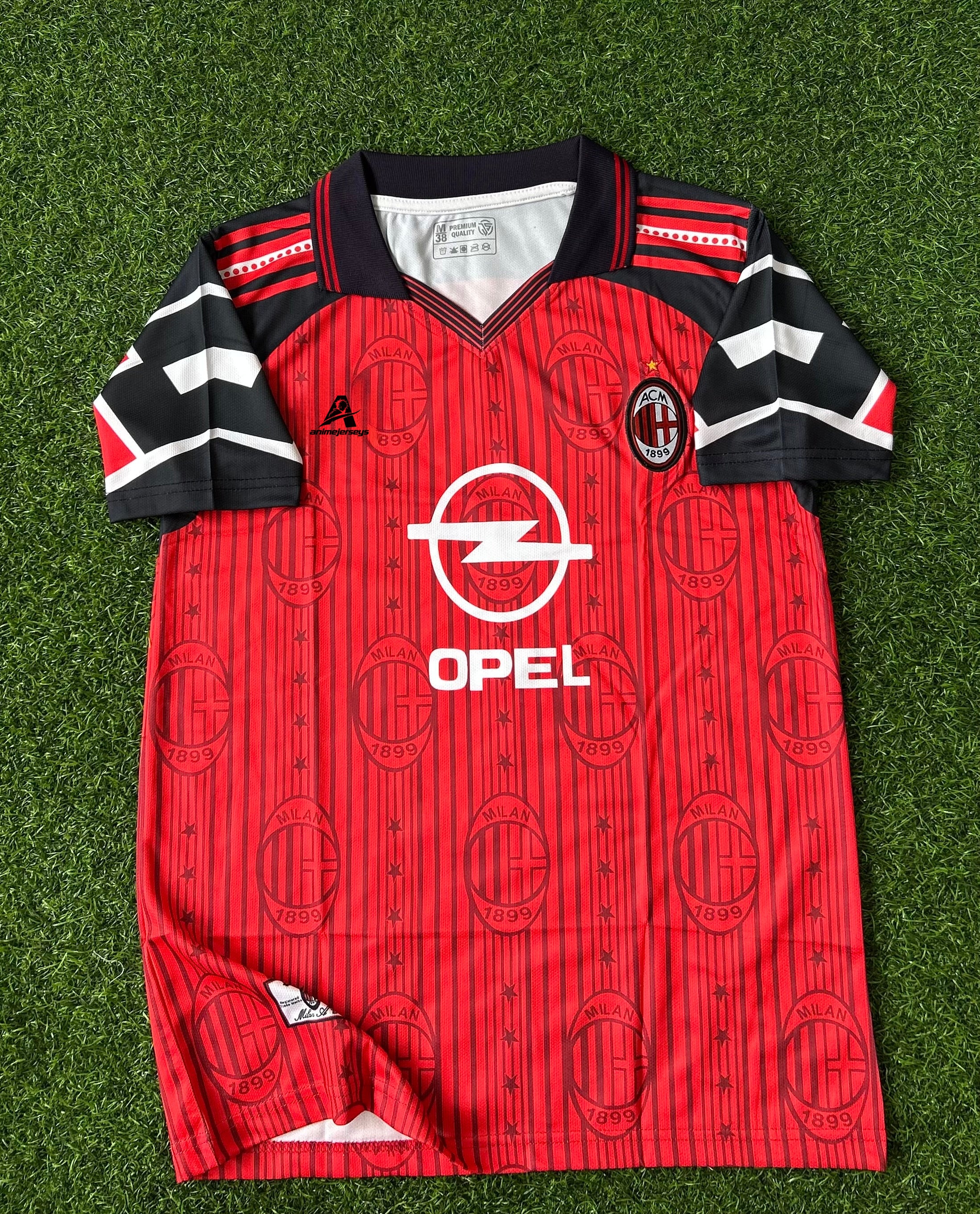 AC MILAN 1997-98 FOURTH KIT, HALF SLEEVE POLO EMBROIDERY