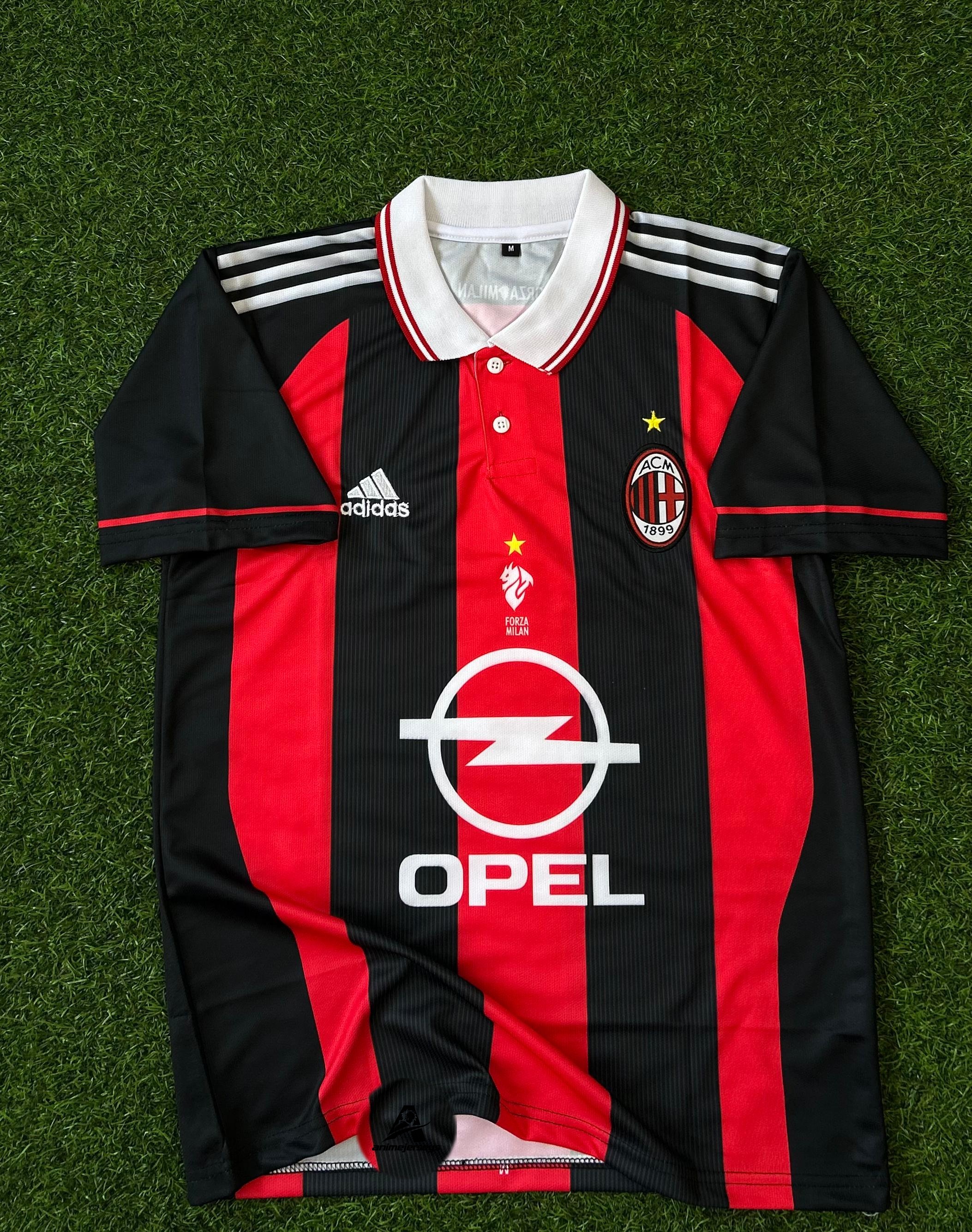 AC MILAN 1999-00 HOME KIT, HALFSLEEVE POLO EMBROIDERY