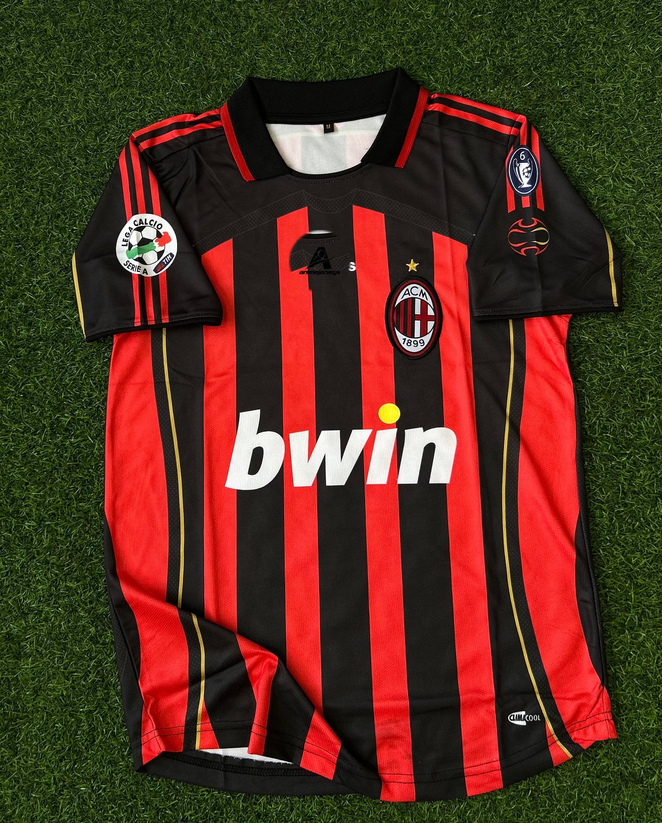AC MILAN 2006-07 HOME JERSEY, HALF SLEEVE POLO EMBRODERY