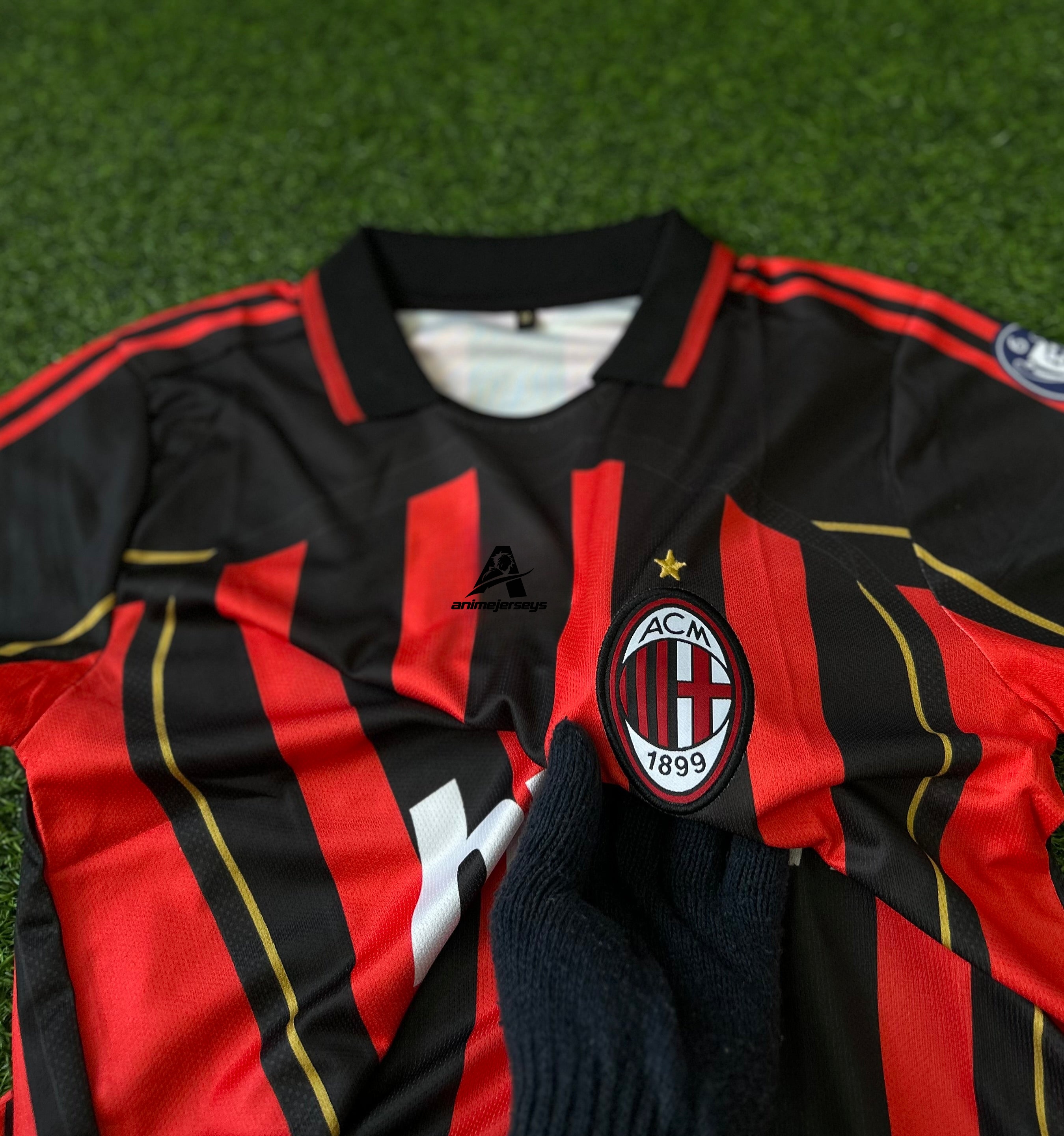 AC MILAN 2006-07 HOME JERSEY, HALF SLEEVE POLO EMBRODERY