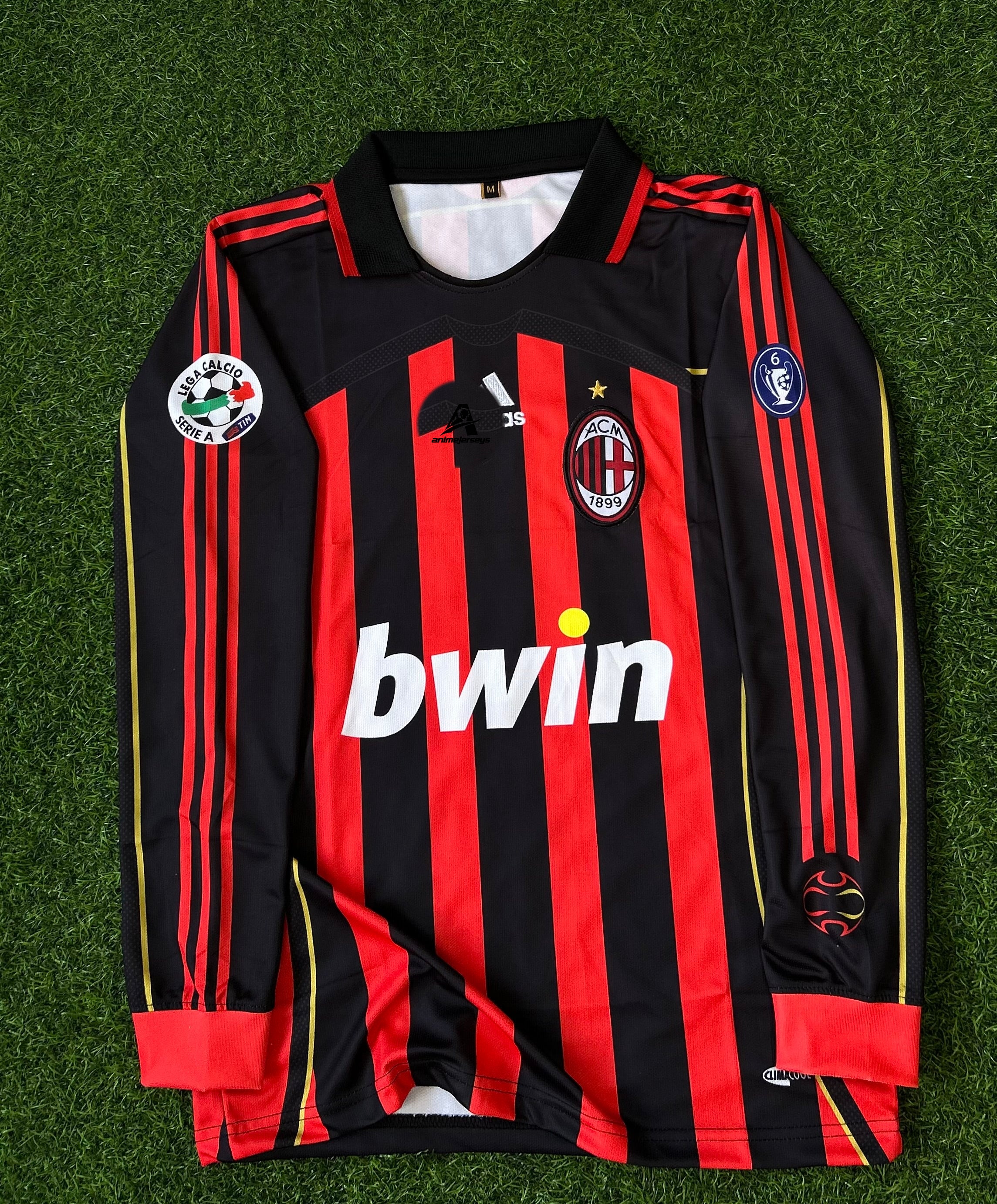 AC MILAN 2006-07 HOME JERSEY, POLO FULL SLEEVE EMBROIDERY