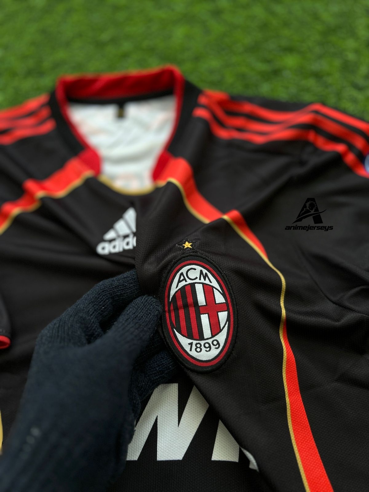 AC MILAN 2006-07 THIRD KIT, HALFSLEEVE POLO EMBROIDERY