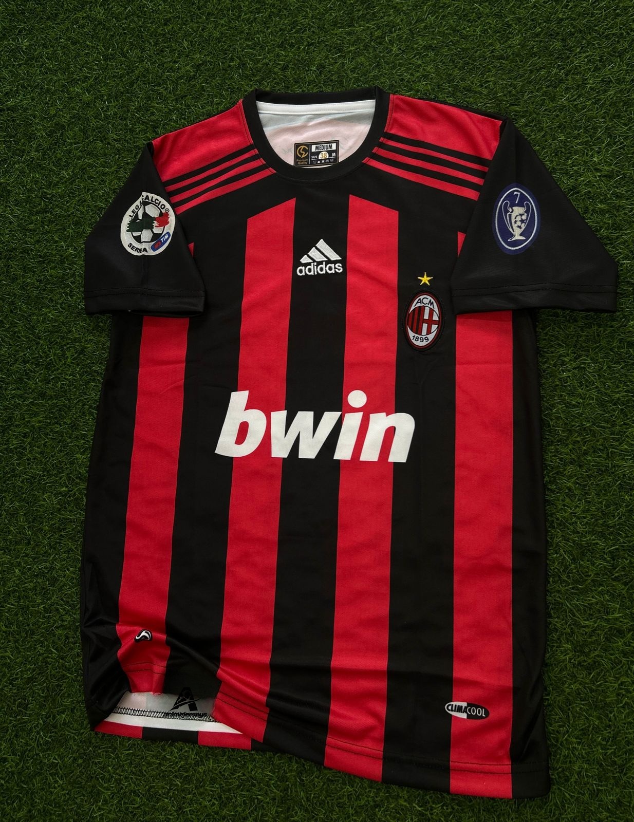 AC MILAN 2008-09 HOME KIT, HALFSLEEVE EMBROIDERY