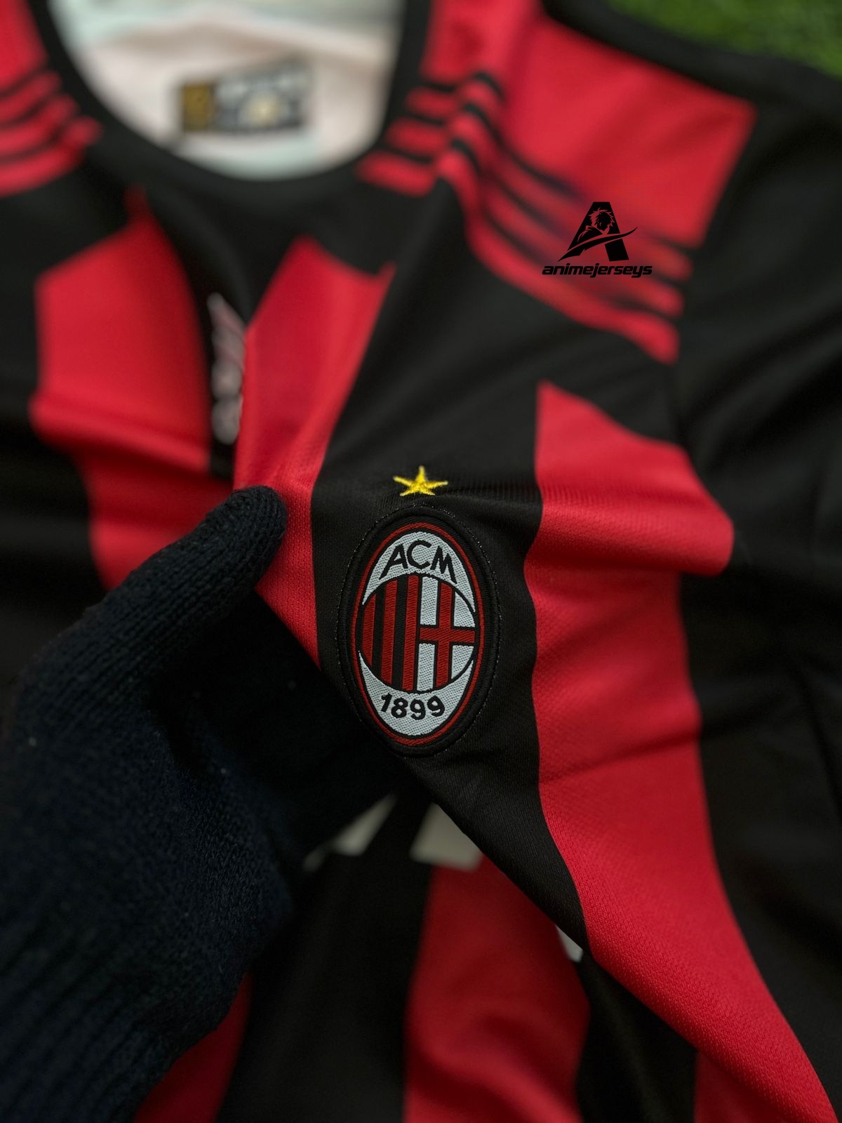 AC MILAN 2008-09 HOME KIT, HALFSLEEVE EMBROIDERY