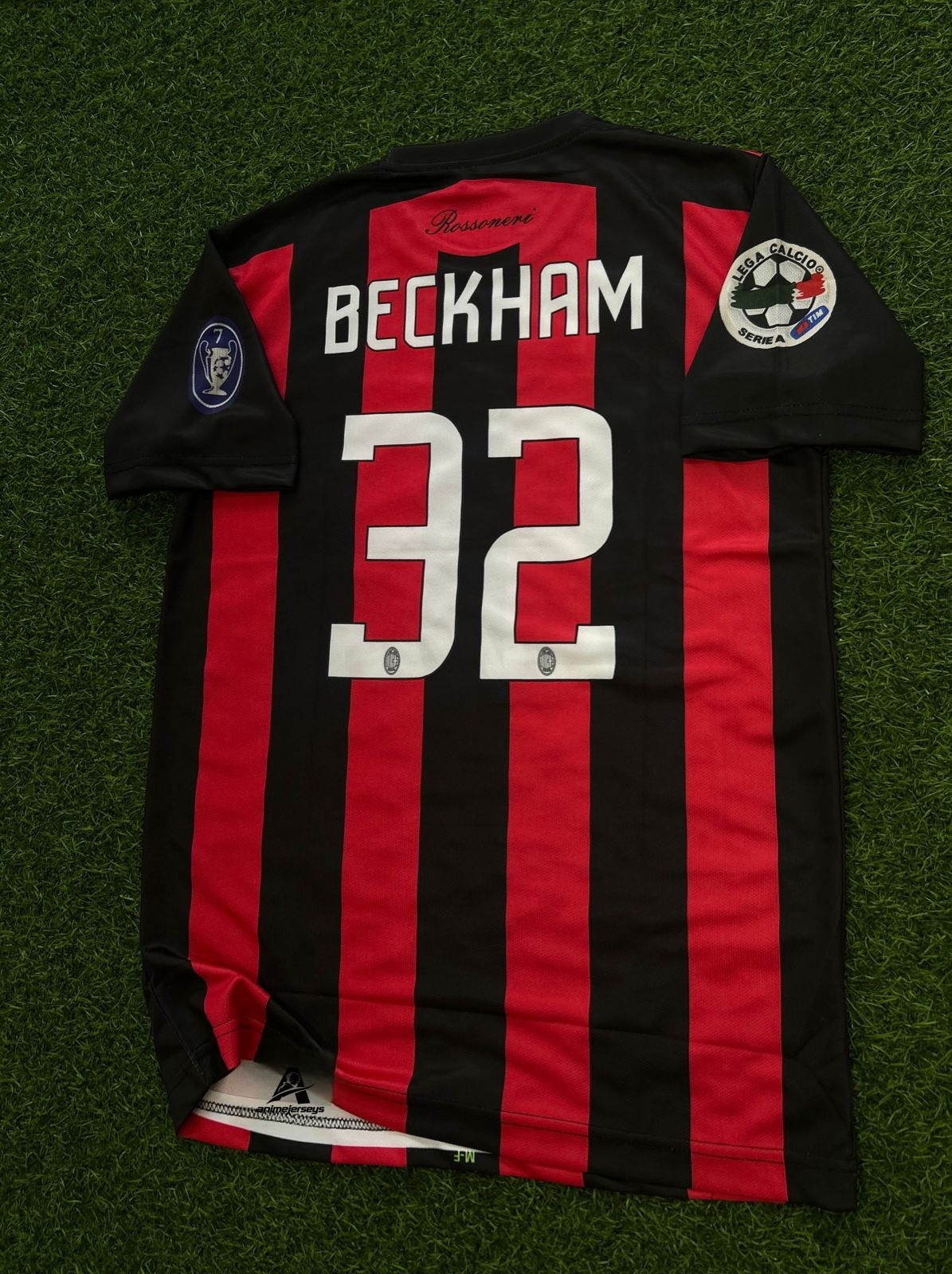 AC MILAN 2008-09 HOME KIT, HALFSLEEVE EMBROIDERY