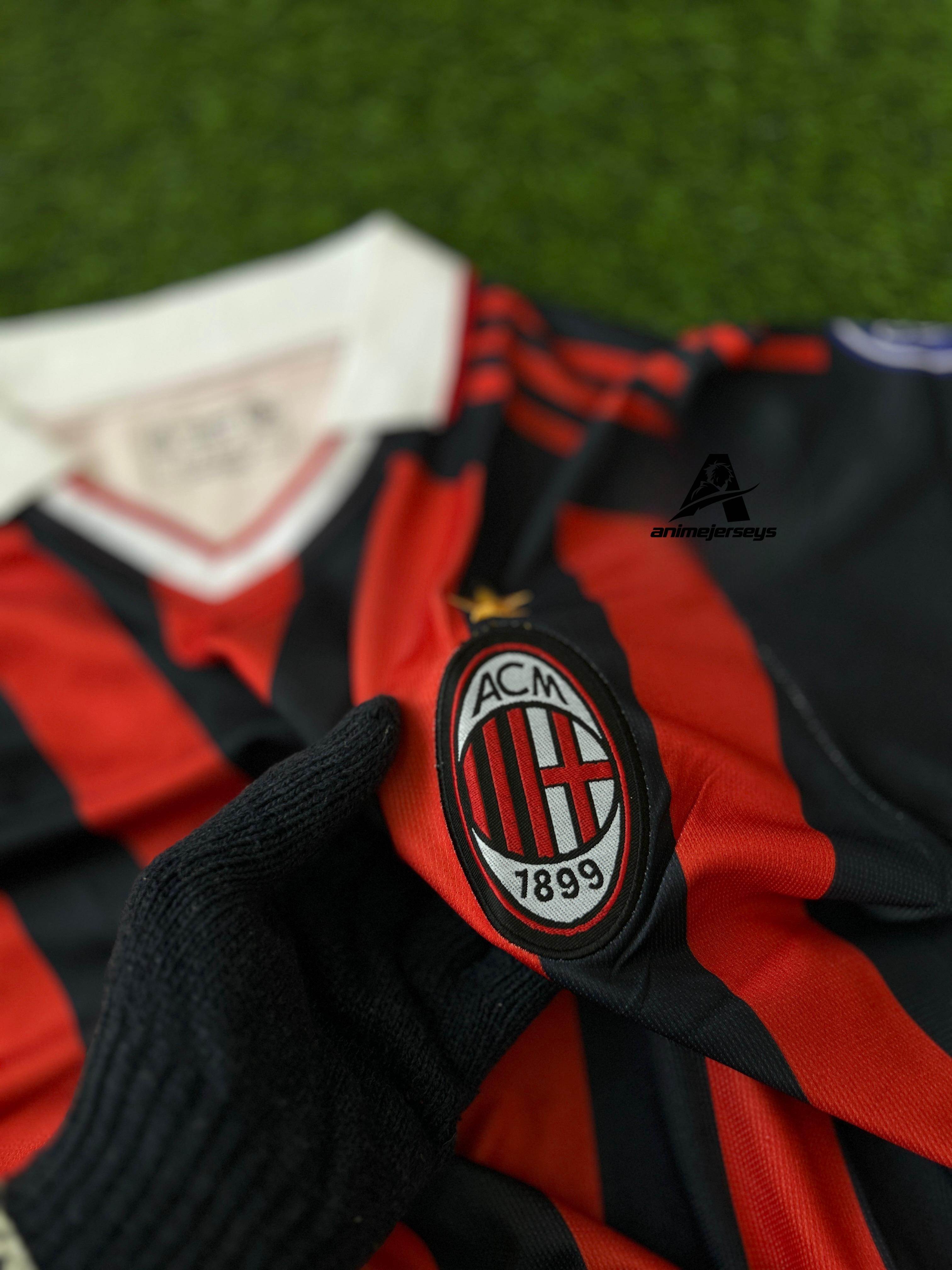 AC MILAN 2009-10 HOME KIT, HALFSLEEVE POLO EMBROIDERY