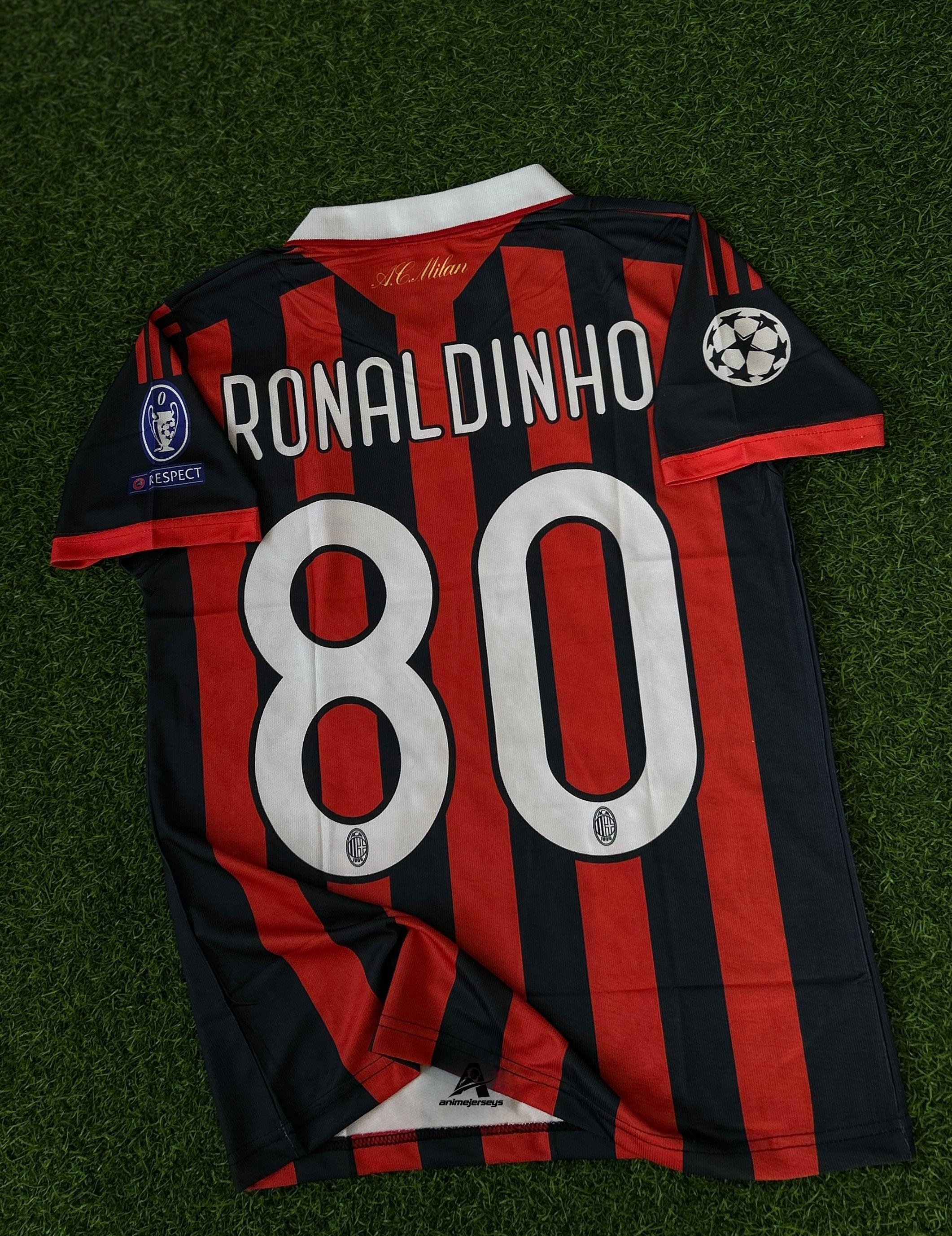 AC MILAN 2009-10 HOME KIT, HALFSLEEVE POLO EMBROIDERY