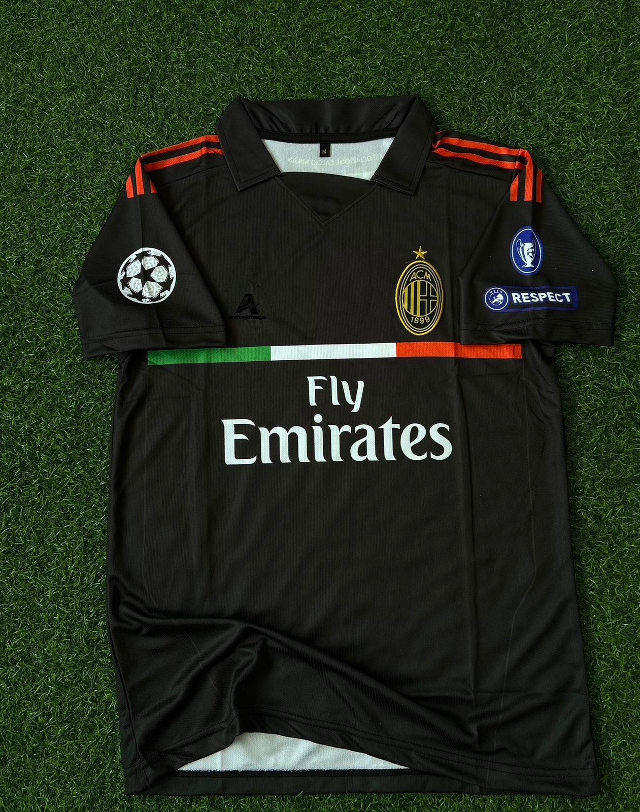 AC MILAN 2011-12 SEASON THIRD KIT, HALFSLEEVE POLO EMBROIDERY