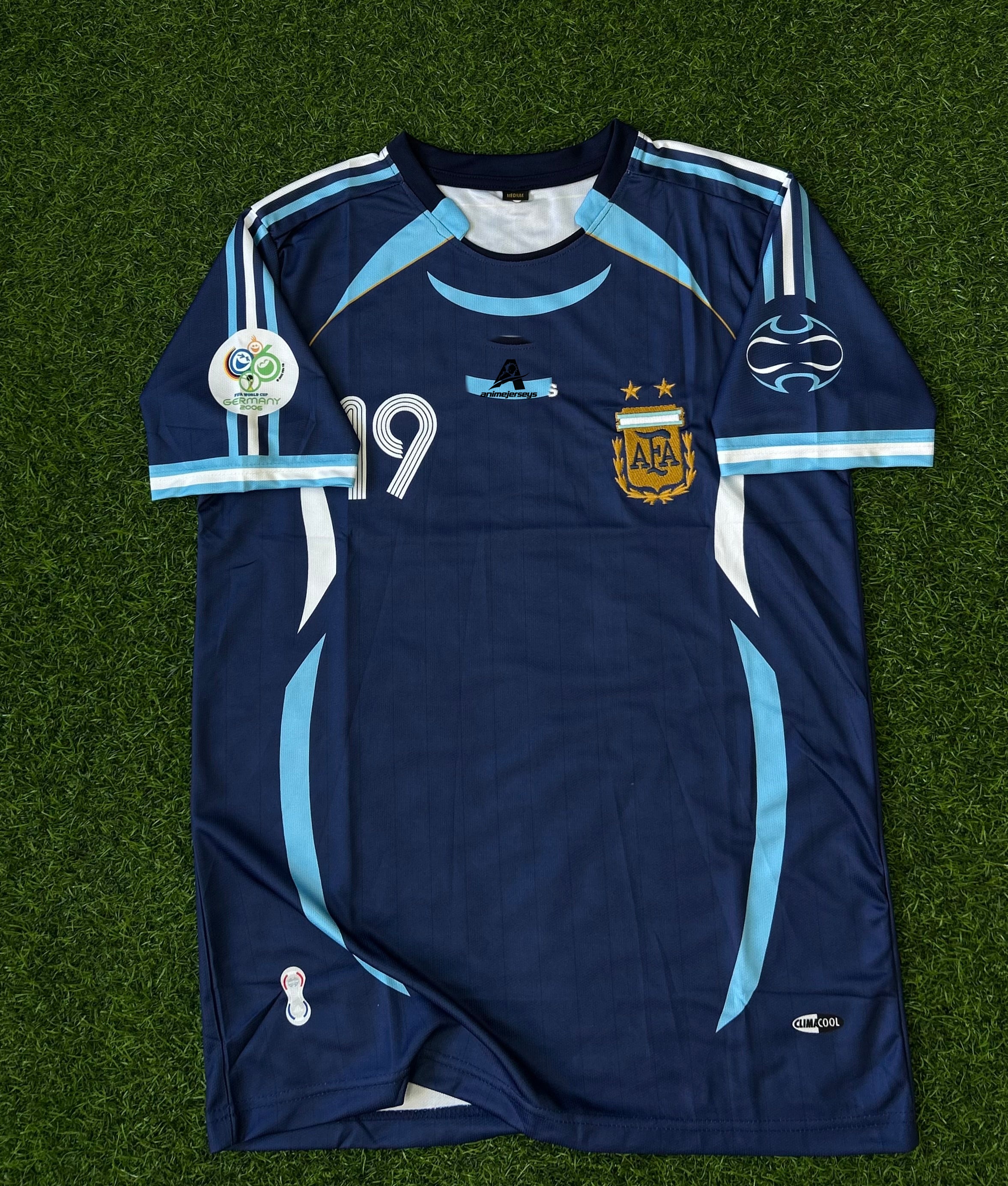 ARGENTINA 2006 AWAY JERSEY, HALF SLEEVE EMBROIDERY