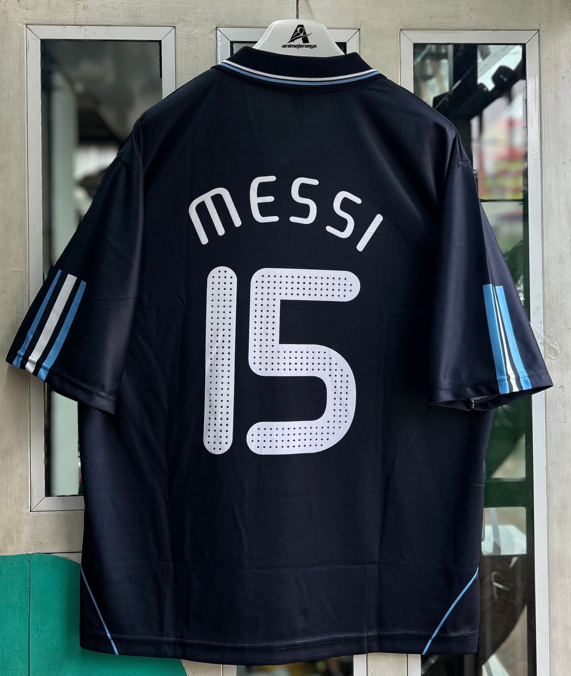 ARGENTINA 2008 AWAY JERSEY, FIVE SLEEVE POLO SUBLIMATION