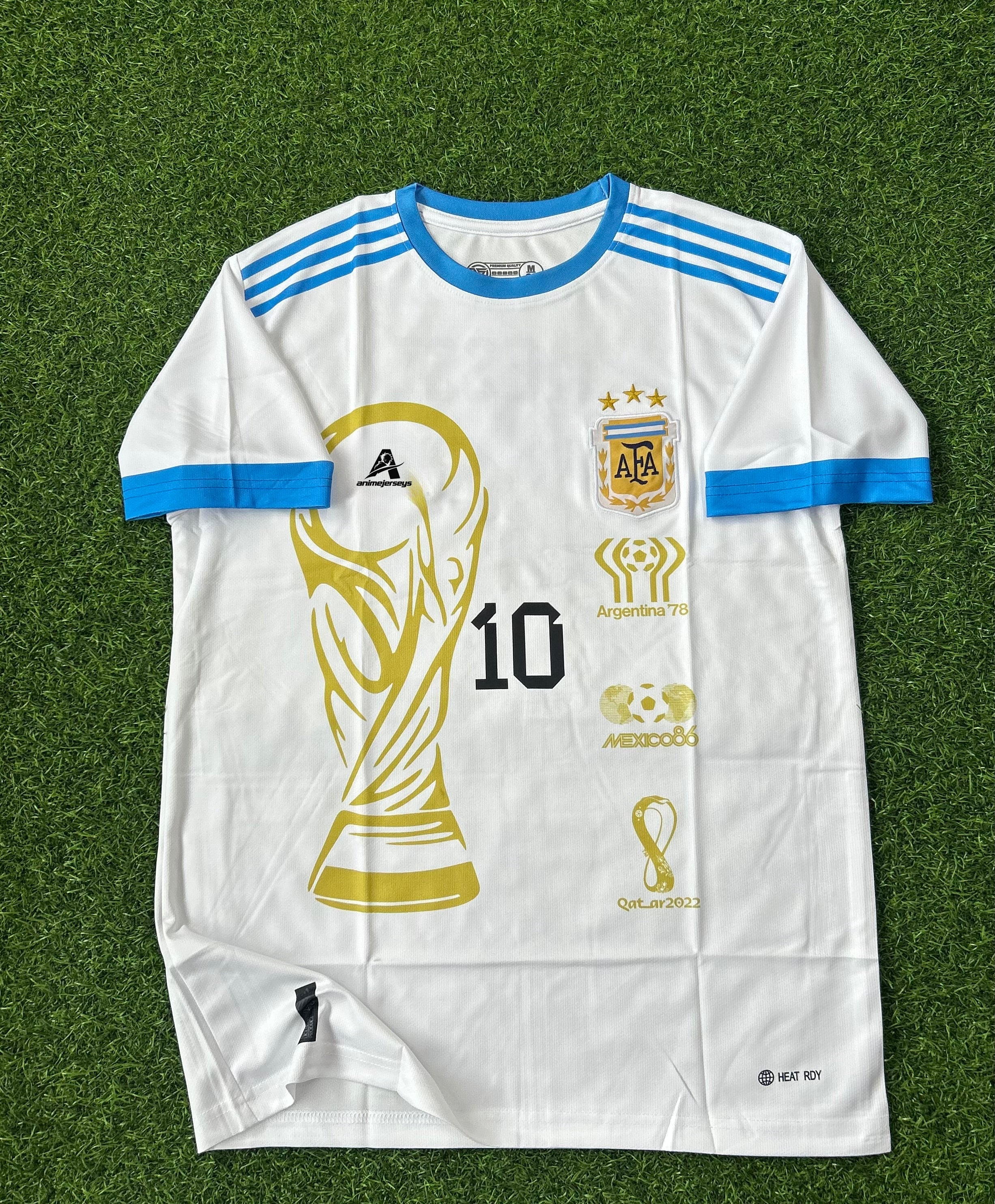 ARGENTINA WORLD CUP WINNING SPECIAL EDITION KIT,  HALF SLEEVE  EMBROIDERY