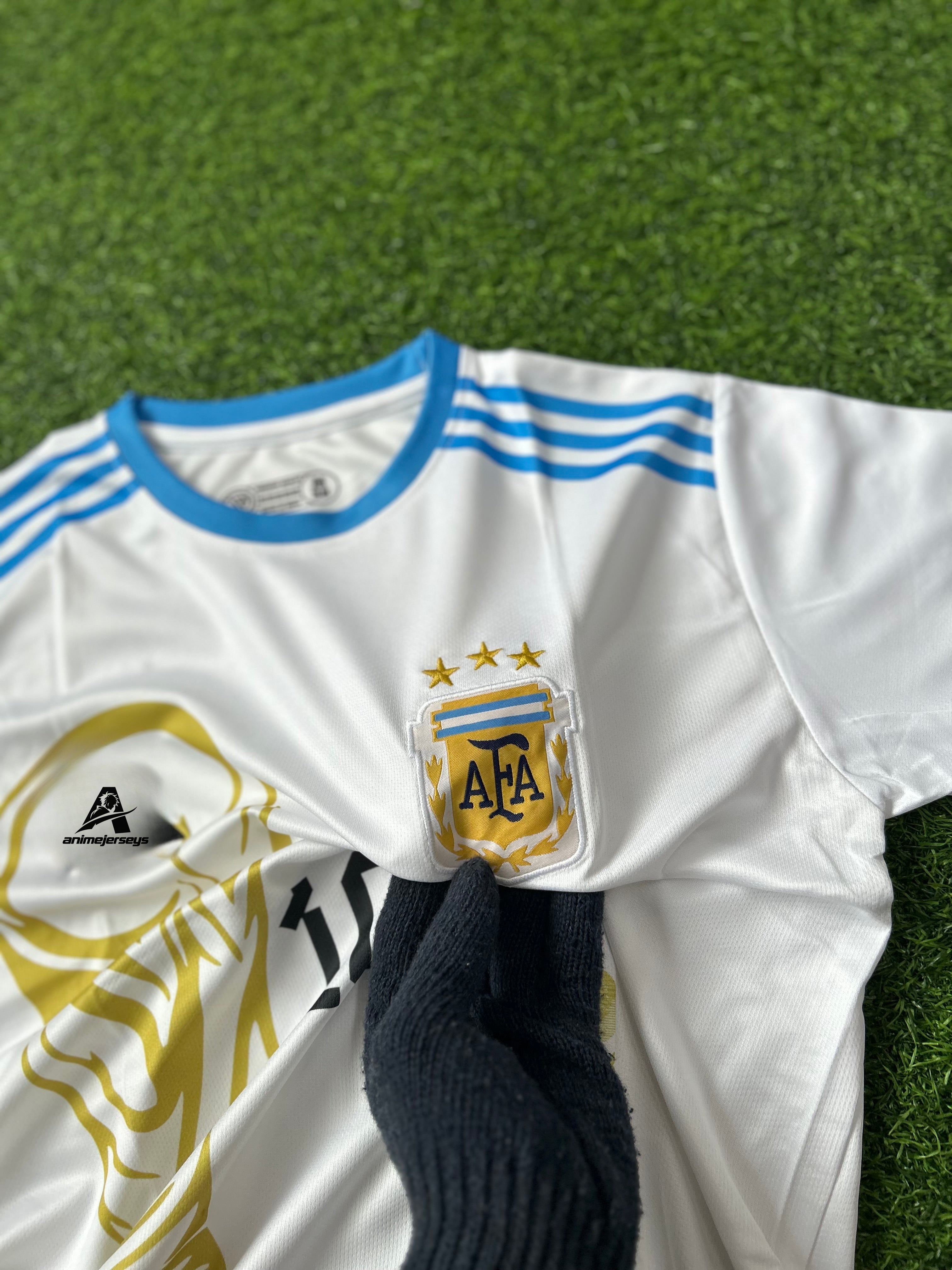 ARGENTINA WORLD CUP WINNING SPECIAL EDITION KIT,  HALF SLEEVE  EMBROIDERY