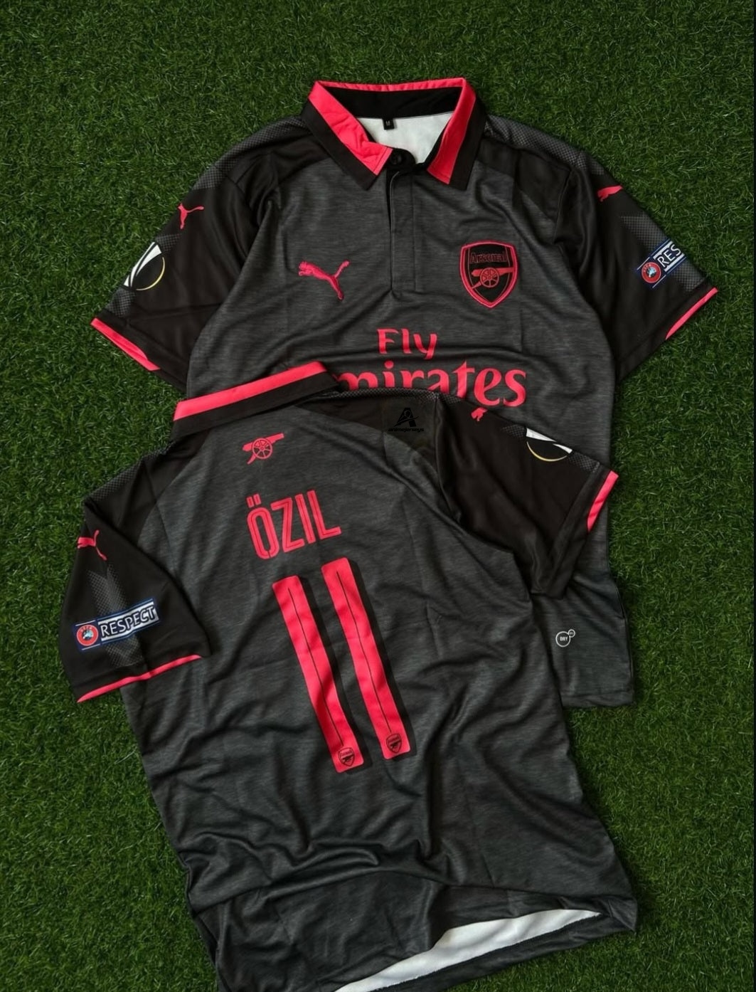 ARSENAL 2017-18 SEASON THIRD KIT, HALFSLEEVE POLO EMBROIDERY