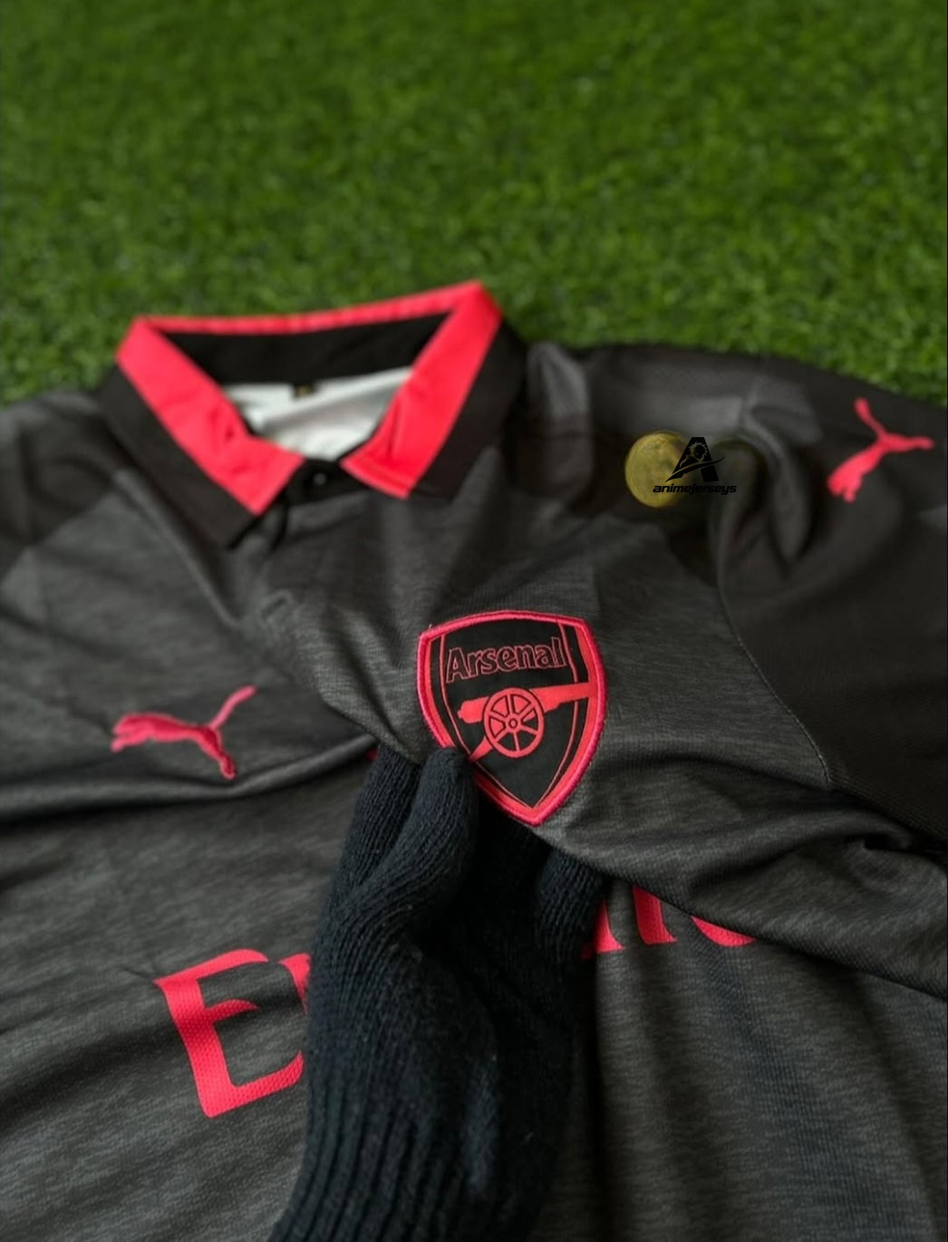 ARSENAL 2017-18 SEASON THIRD KIT, HALFSLEEVE POLO EMBROIDERY