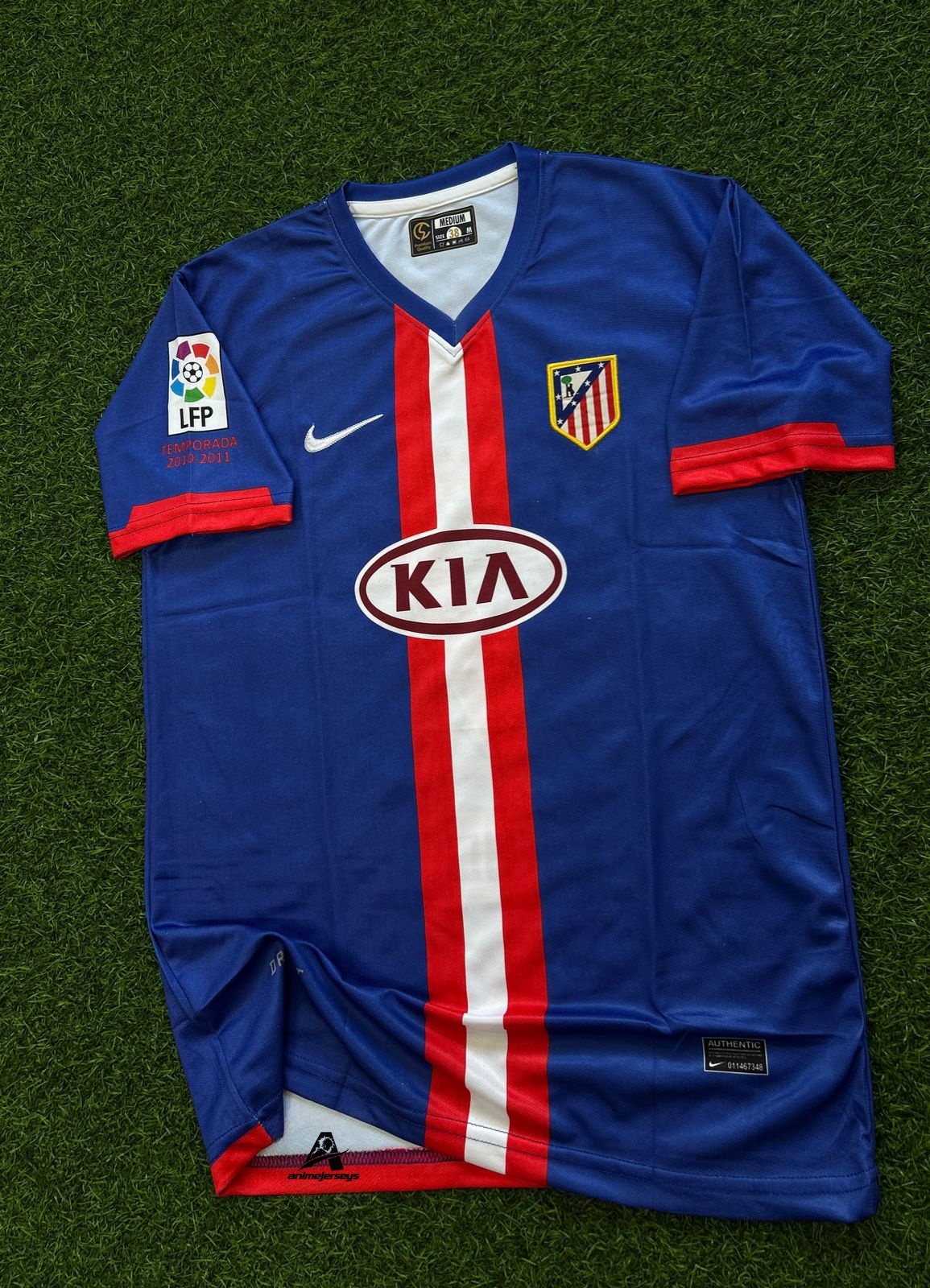 ATLETICO 2010-11 AWAY KIT, HALFSLEEVE EMBROIDERY