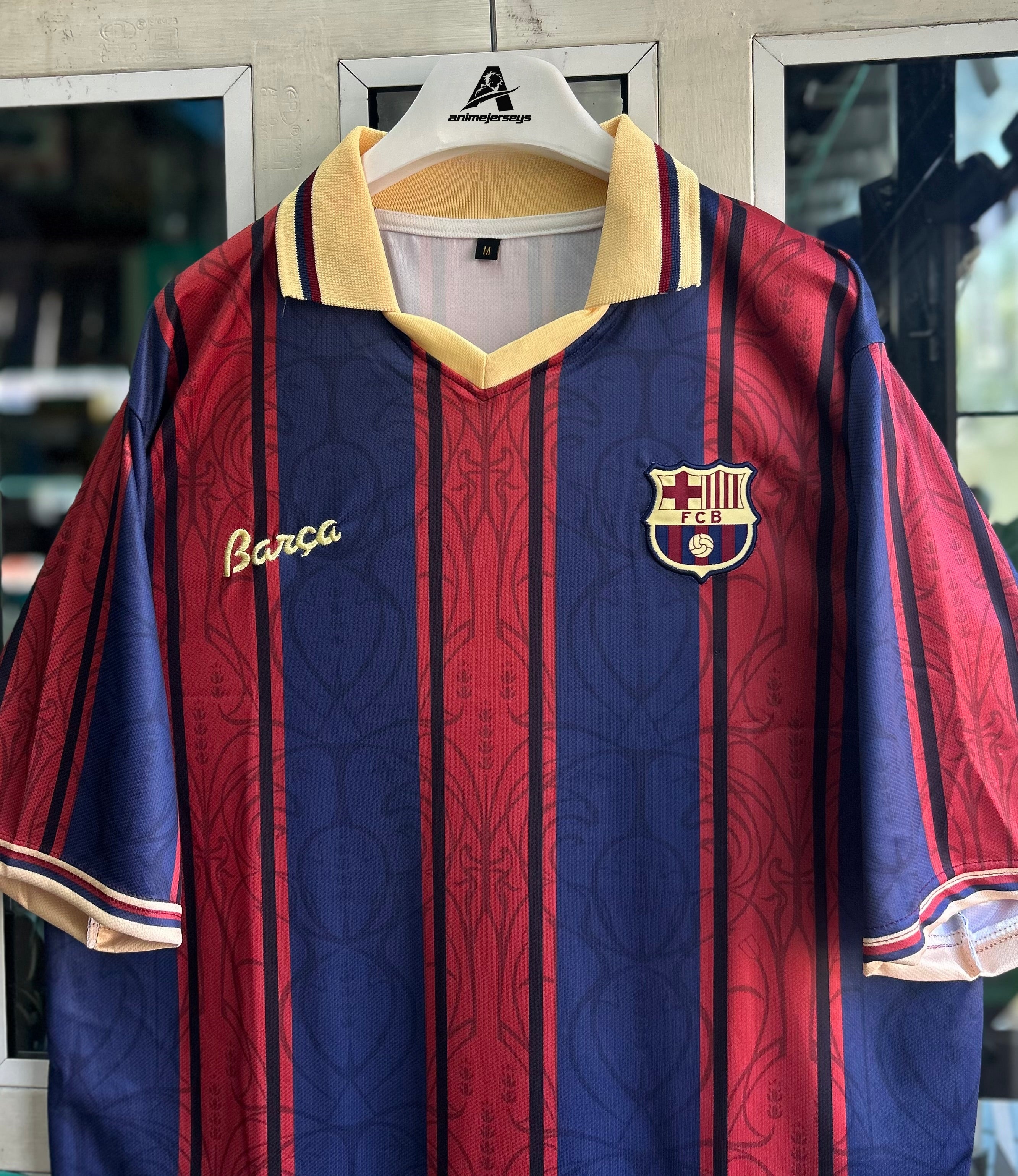 BARCELONA 125TH ANNIVERSARY SPECIAL EDITION RETRO JERSEY,FIVE SLEEVE POLO EMBROIDERY