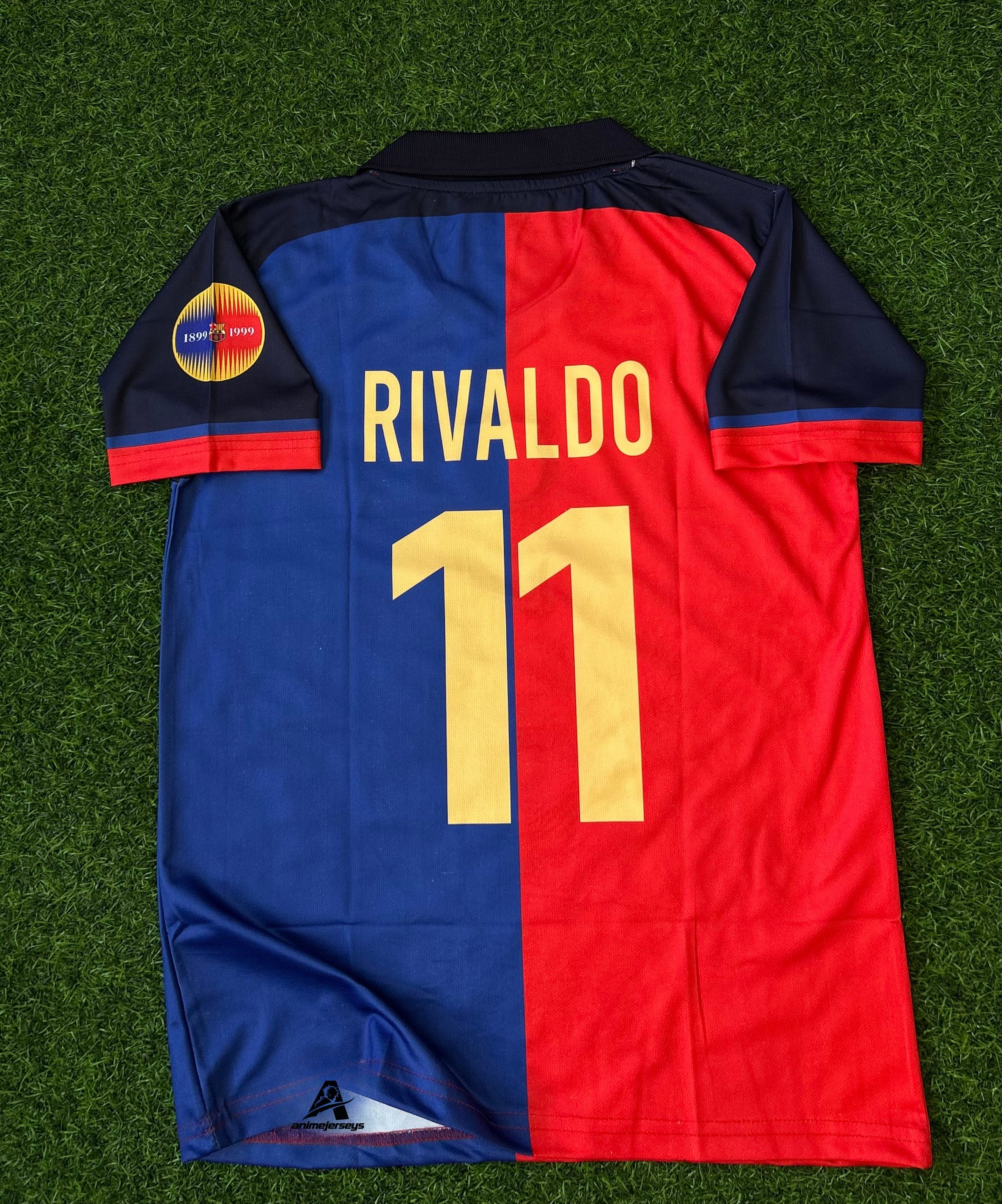 BARCELONA 1999-00 HOME JERSEY, HALF SLEEVE POLO EMBROIDERY