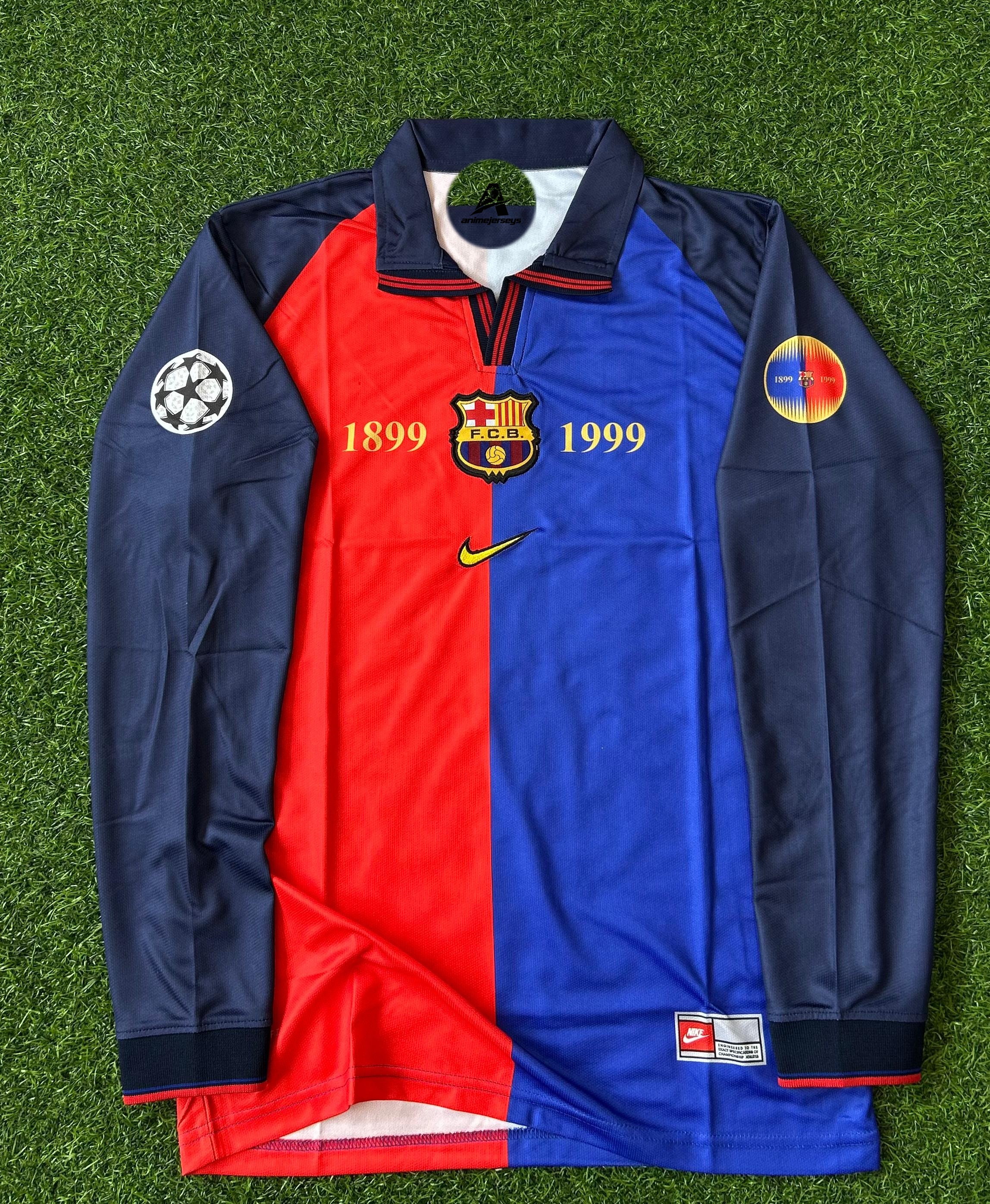 BARCELONA 1999-00 HOME KIT, FULLSLEEVE POLO EMBROIDERY