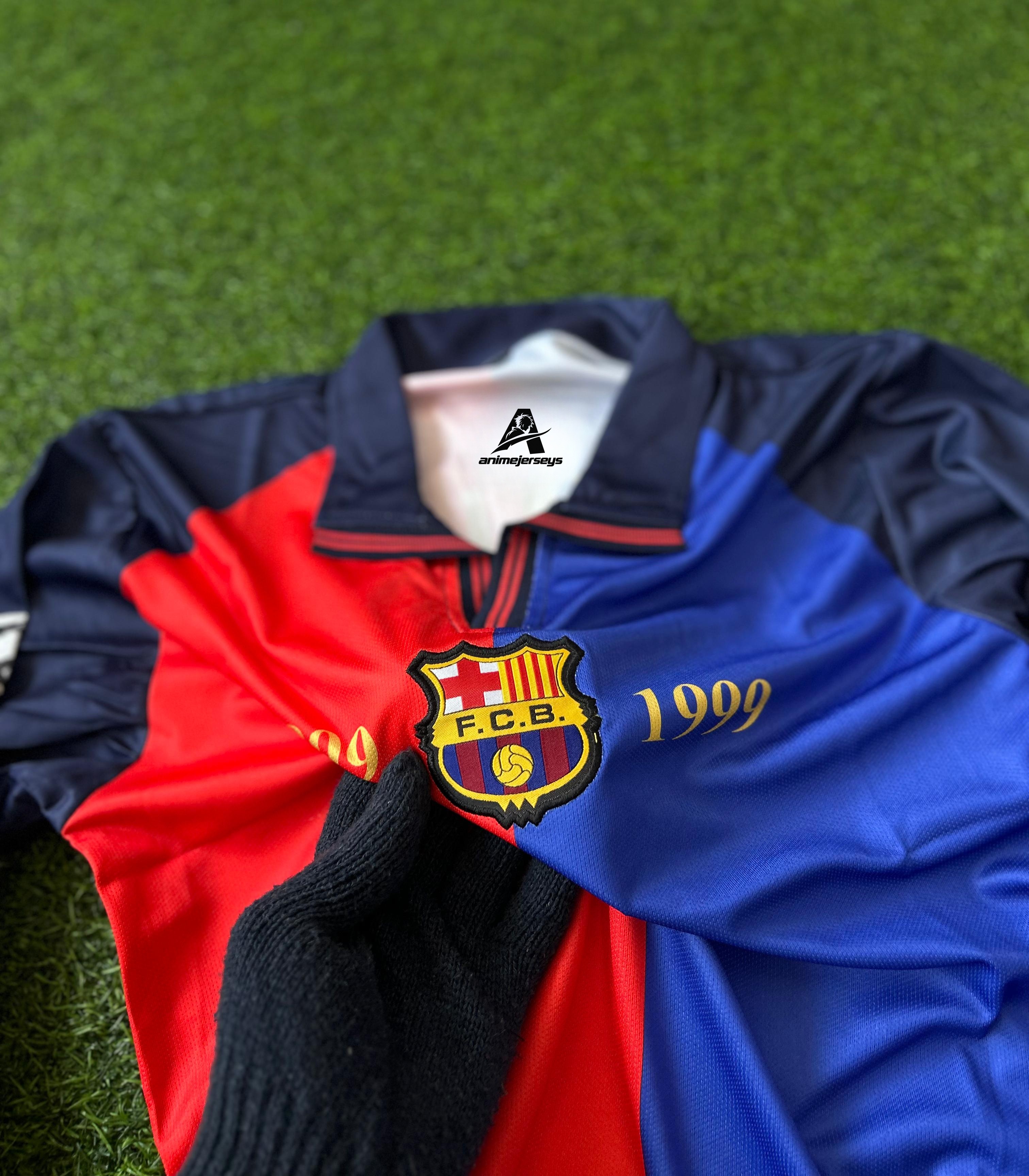 BARCELONA 1999-00 HOME KIT, FULLSLEEVE POLO EMBROIDERY