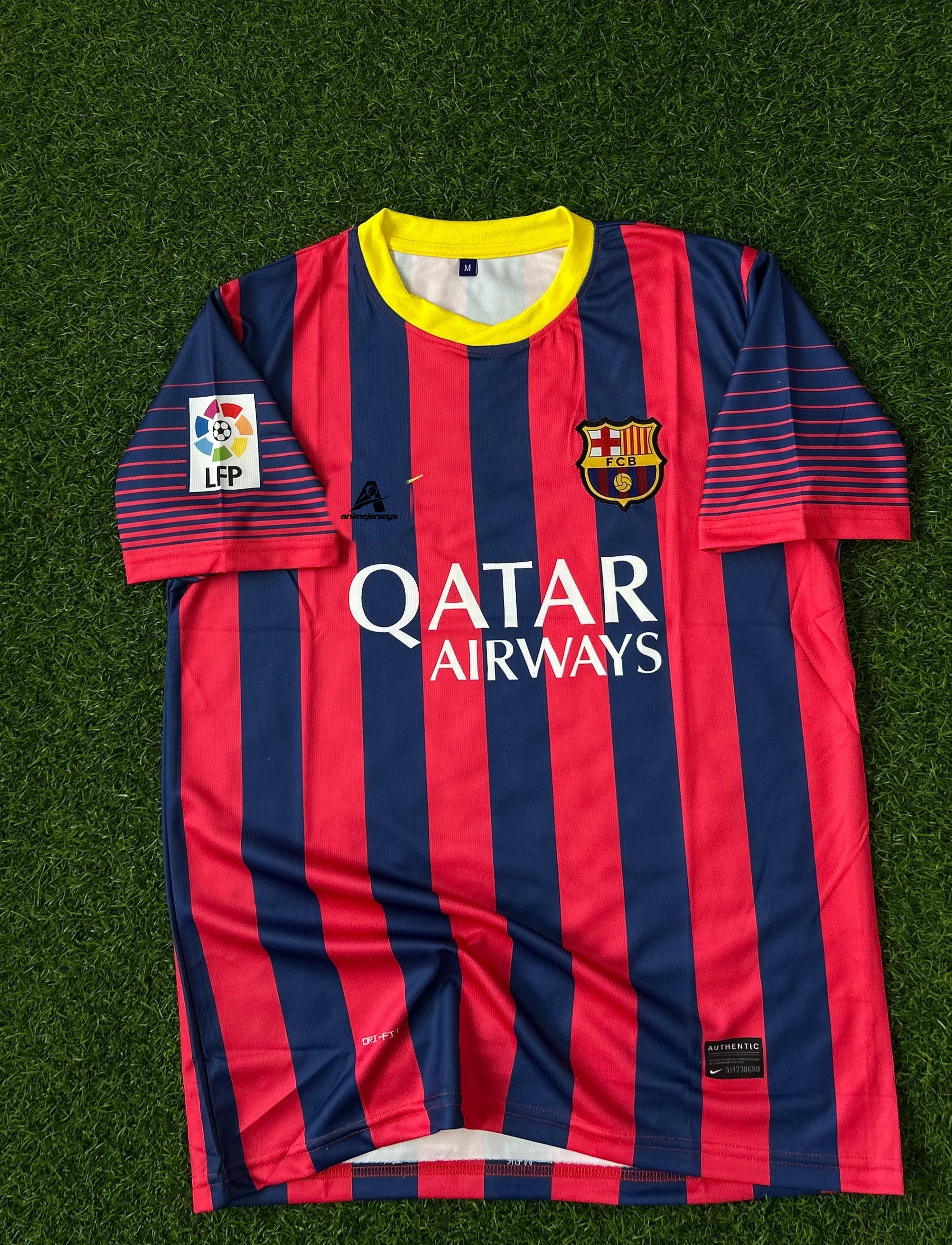 BARCELONA 2013-14 SEASON HOME KIT. HALFSLEEVE EMBROIDERY