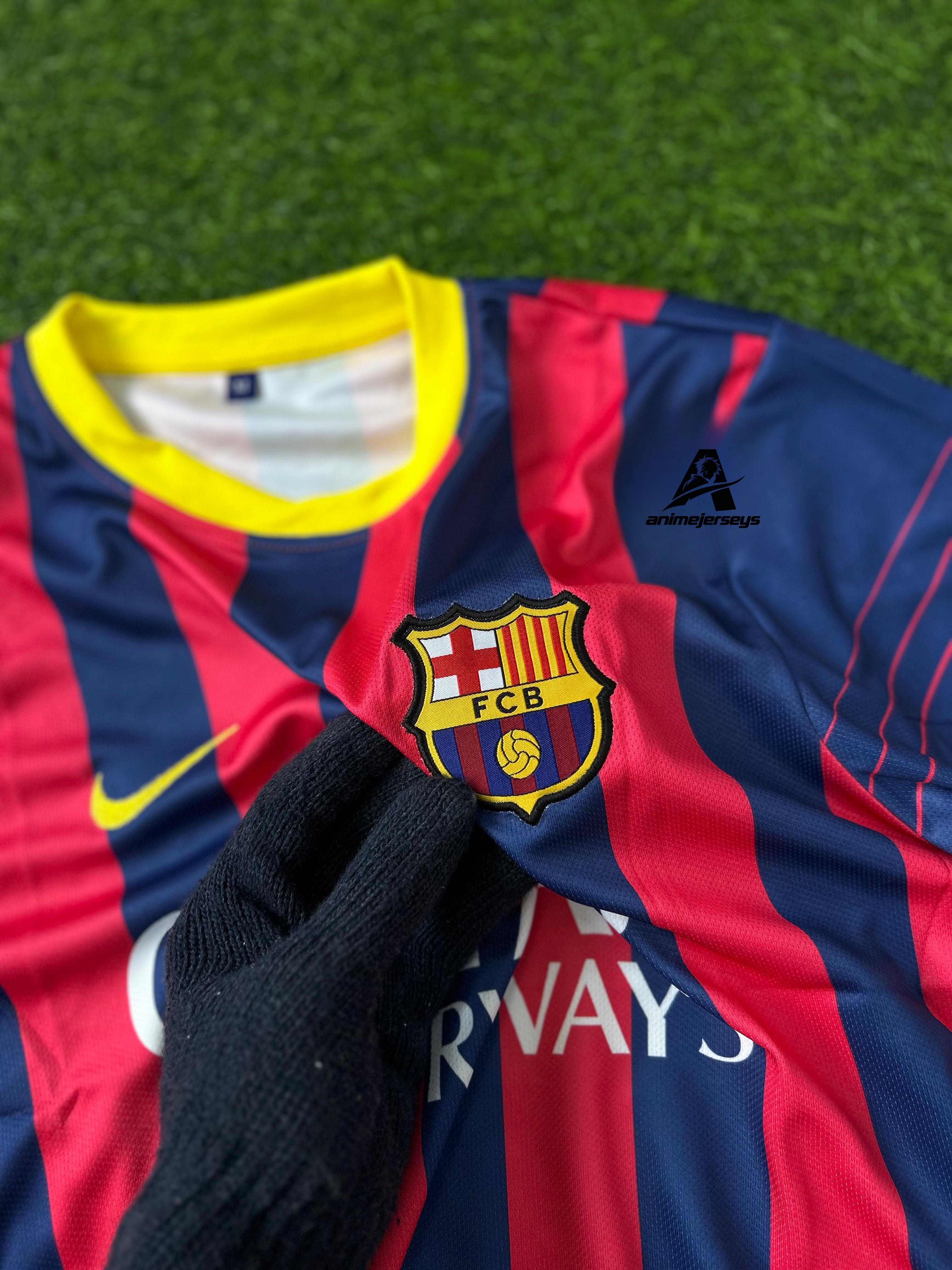 BARCELONA 2013-14 SEASON HOME KIT. HALFSLEEVE EMBROIDERY