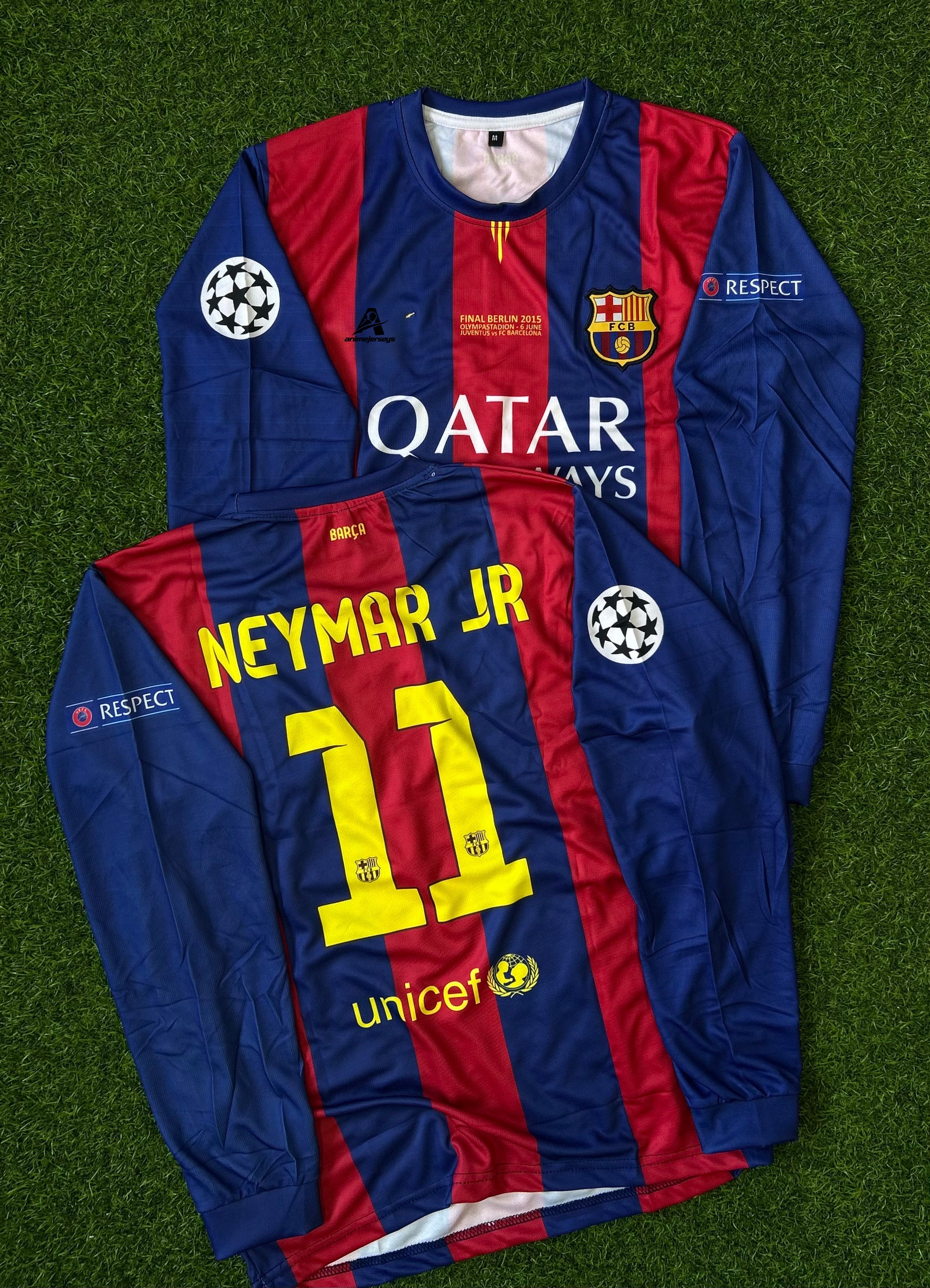 BARCELONA 2014-15 HOME JERSEY, FULL SLEEVE EMBROIDERY