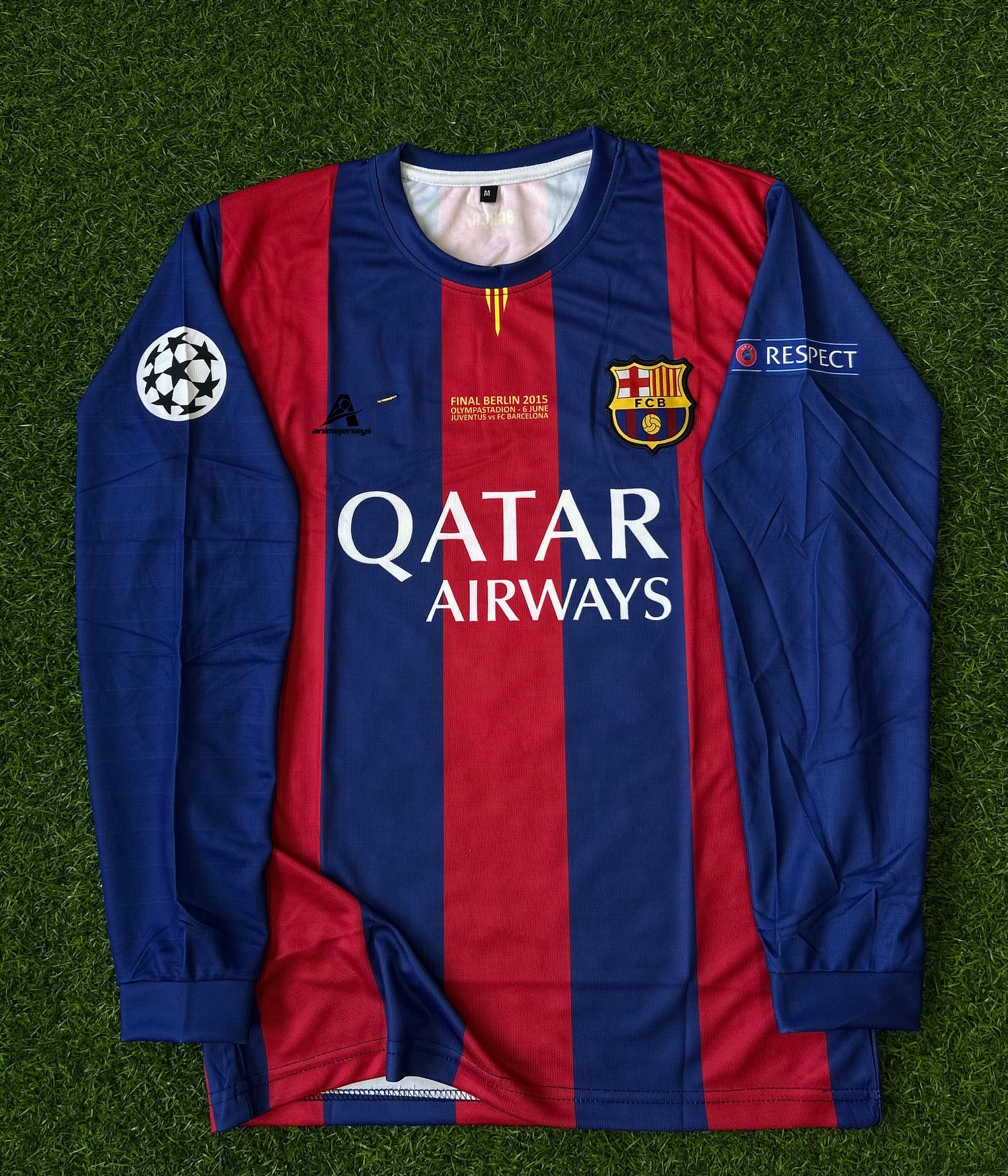 BARCELONA 2014-15 HOME JERSEY, FULL SLEEVE EMBROIDERY