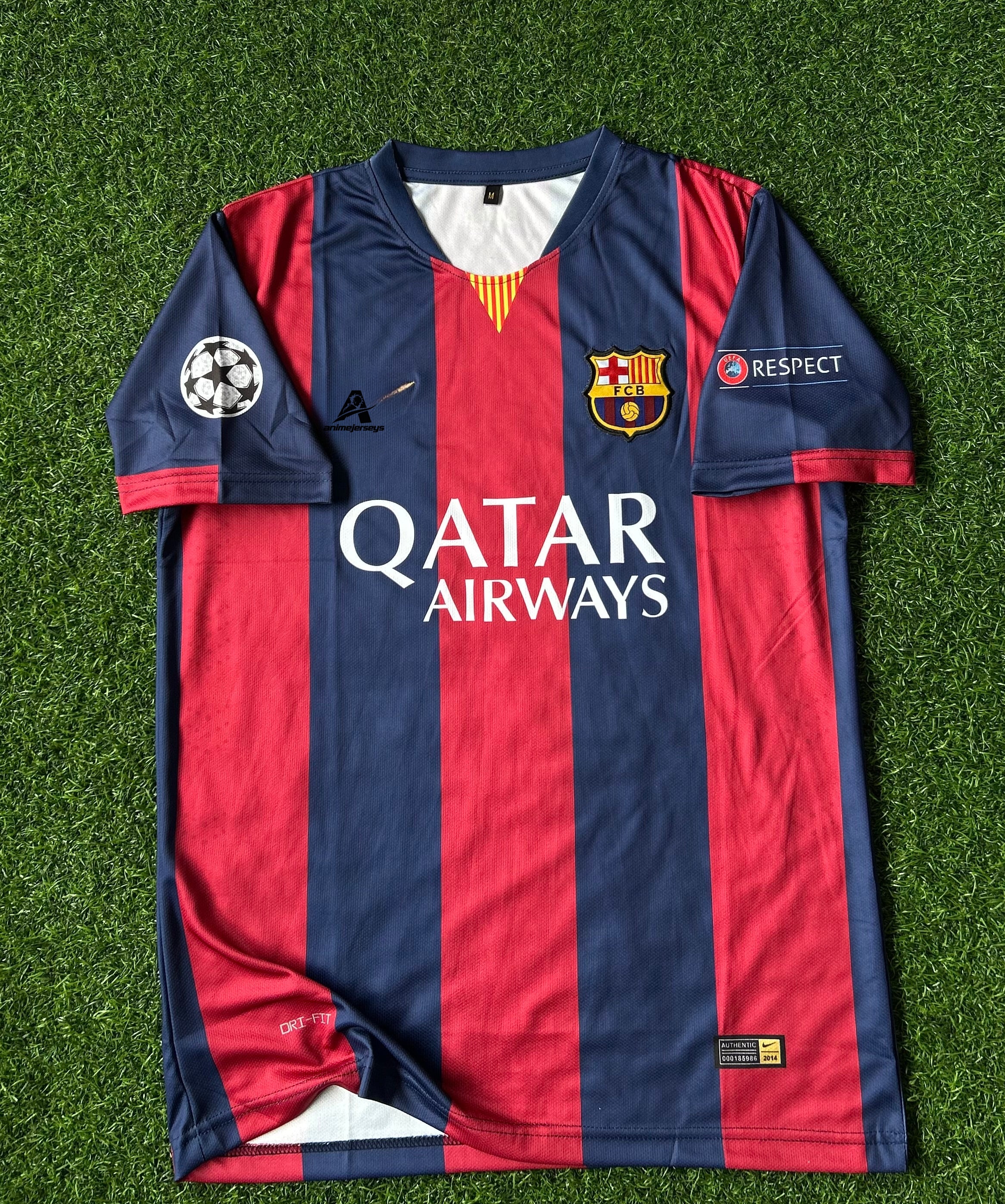 BARCELONA 2014-15 HOME JERSEY, HALF SLEEVE EMBROIDERY