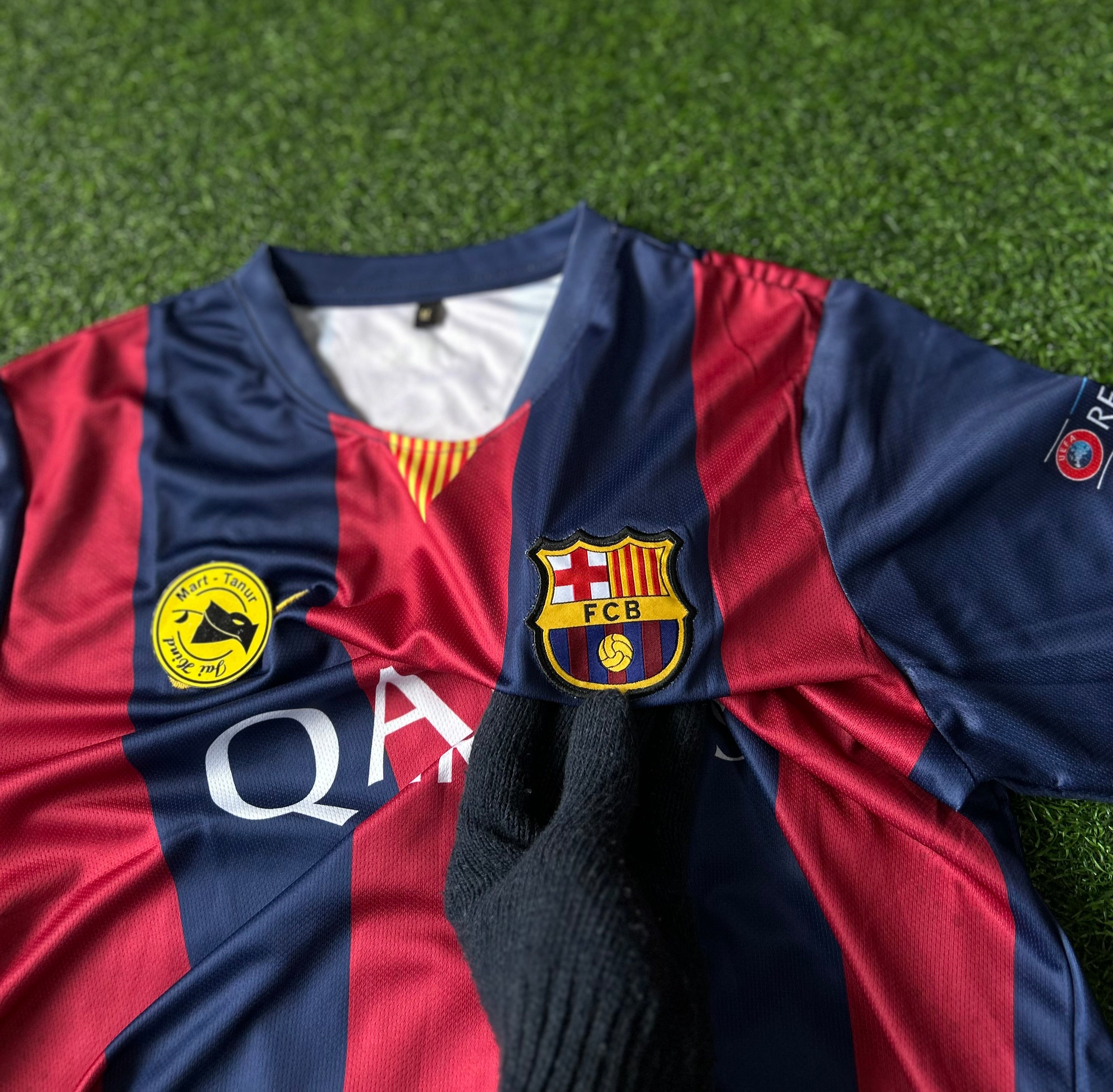 BARCELONA 2014-15 HOME JERSEY, HALF SLEEVE EMBROIDERY