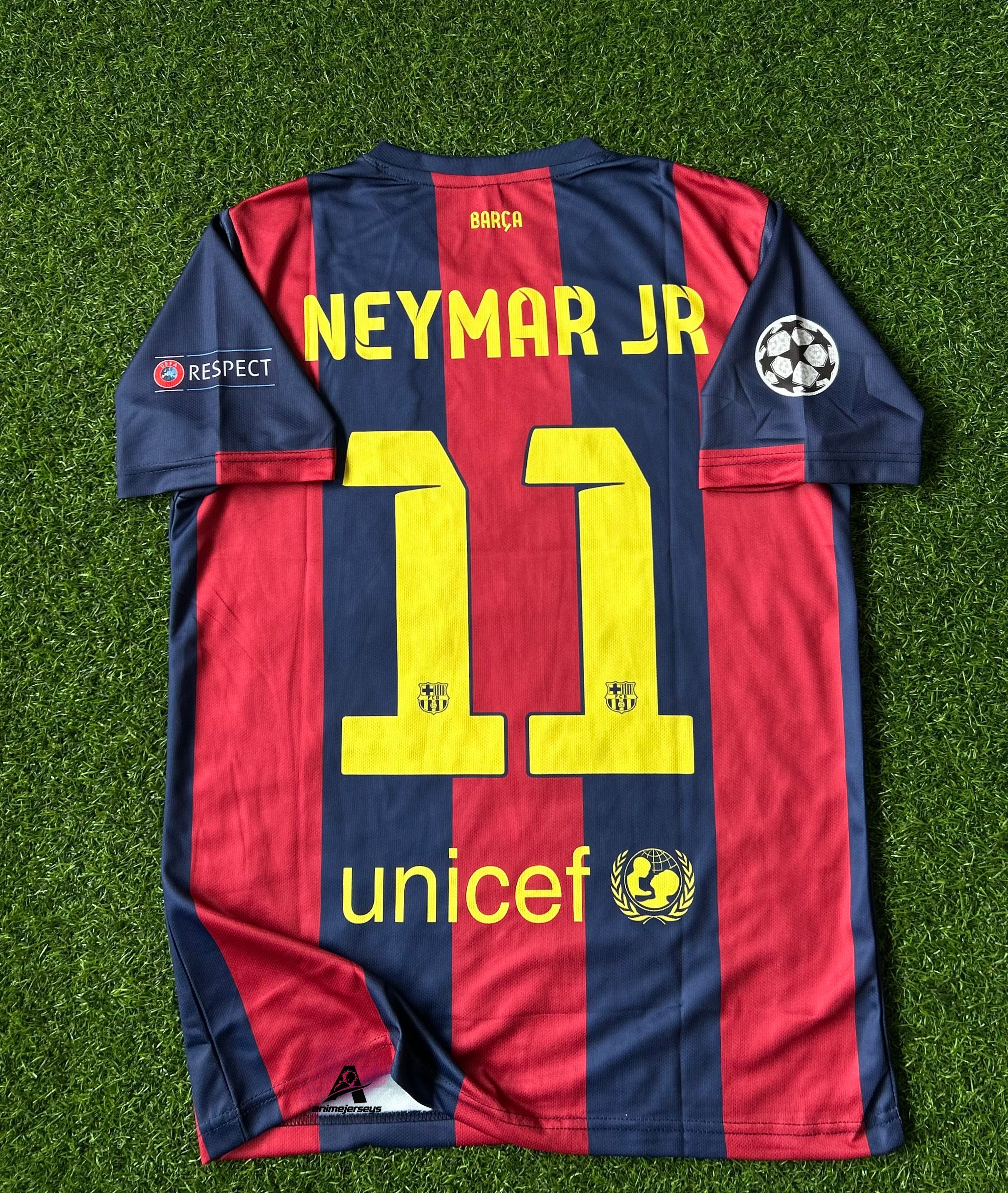 BARCELONA 2014-15 HOME JERSEY, HALF SLEEVE EMBROIDERY