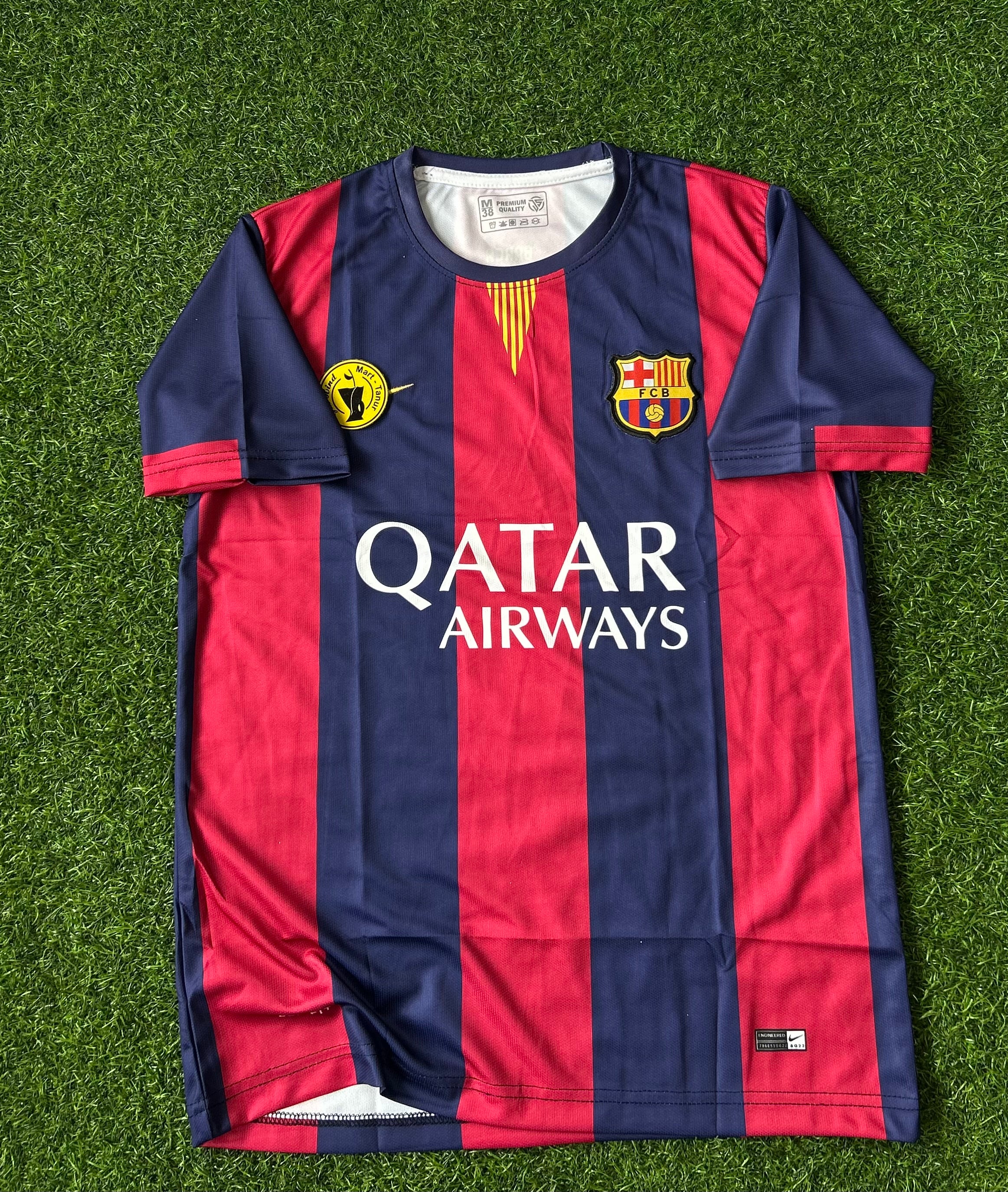 BARCELONA 2014-15 HOME JERSEY, HALF SLEEVE EMBROIDERY