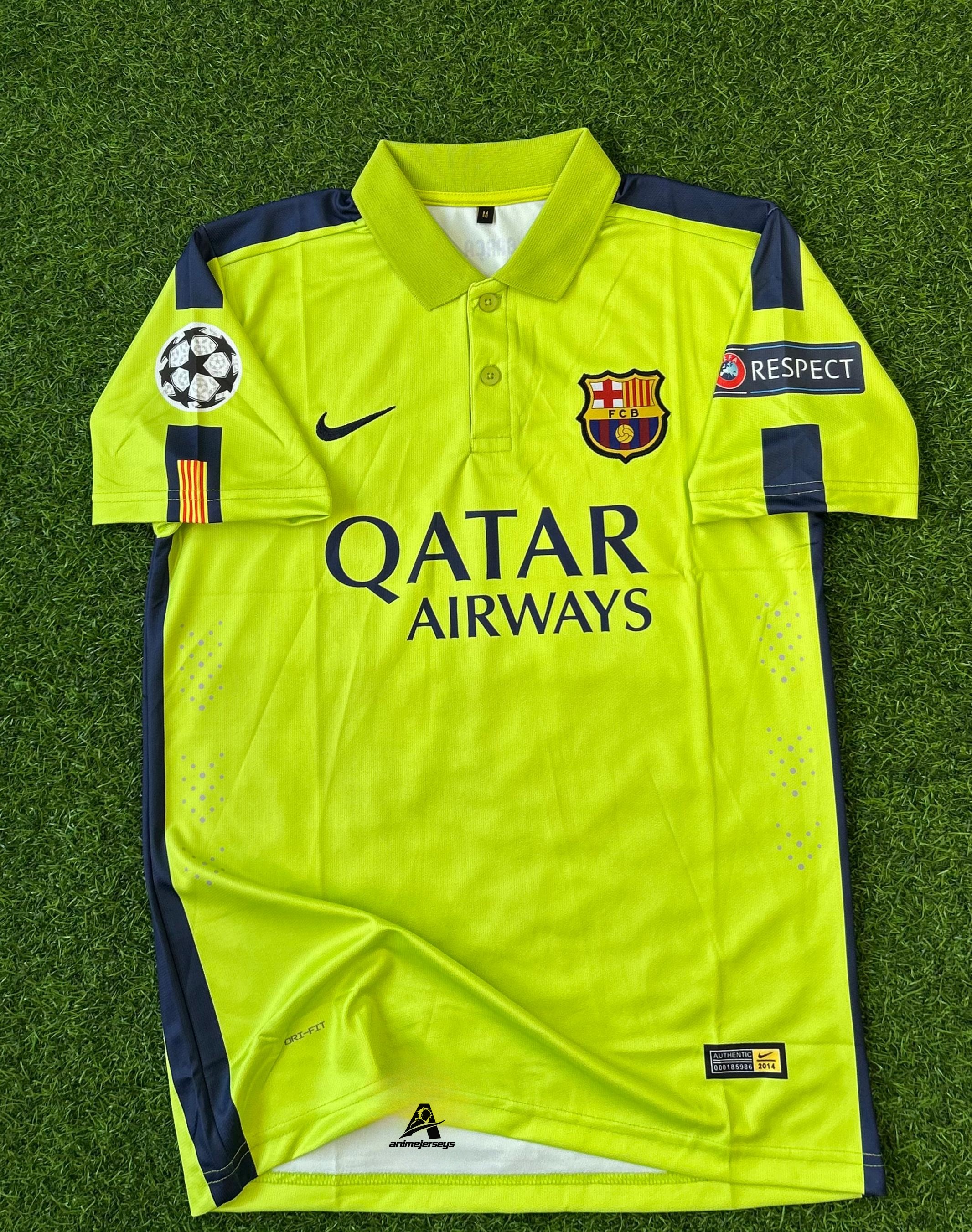 BARCELONA 2014-15 SEASON AWAY KIT. HALFSLEEVE EMBROIDERY POLO