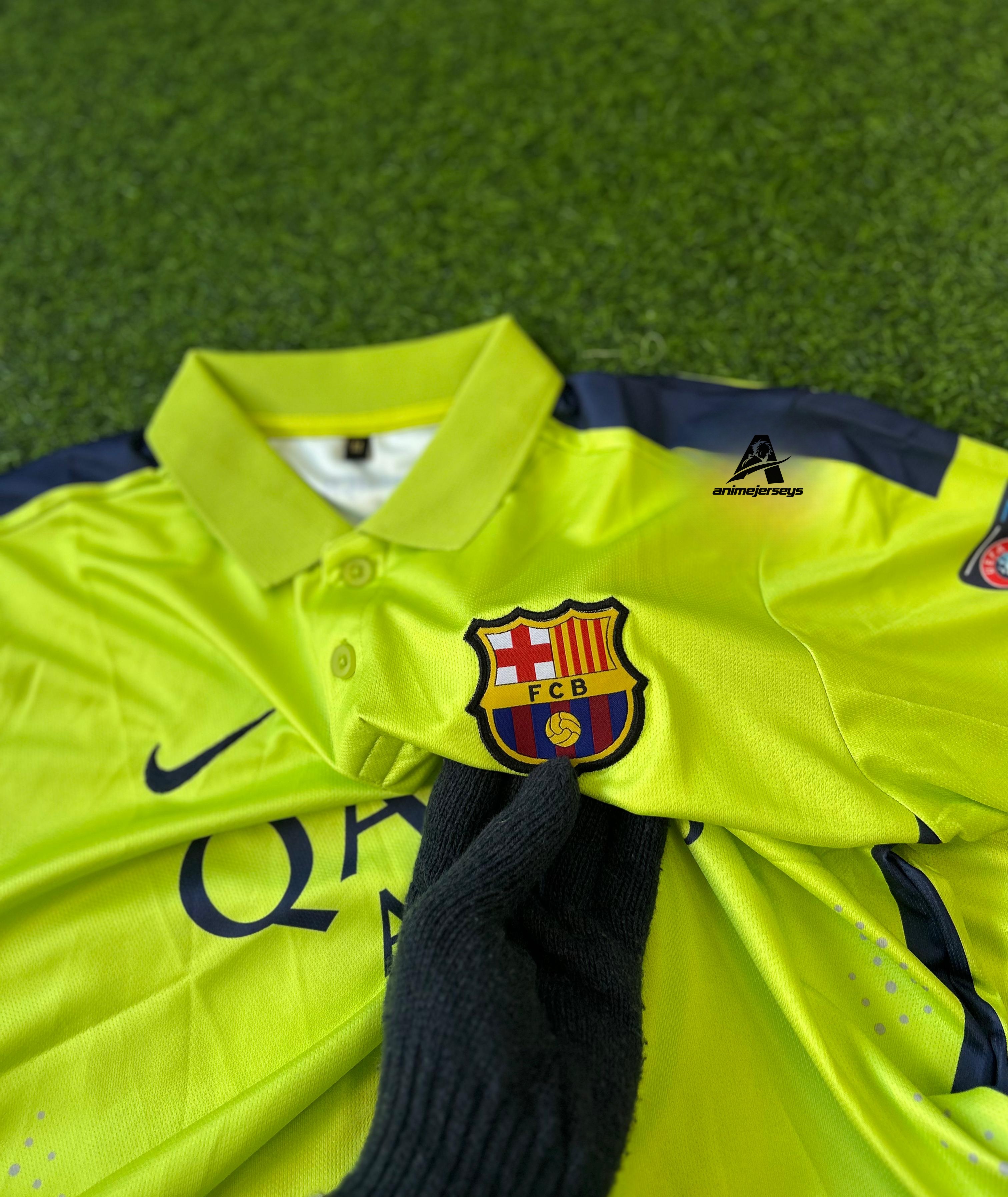 BARCELONA 2014-15 SEASON AWAY KIT. HALFSLEEVE EMBROIDERY POLO