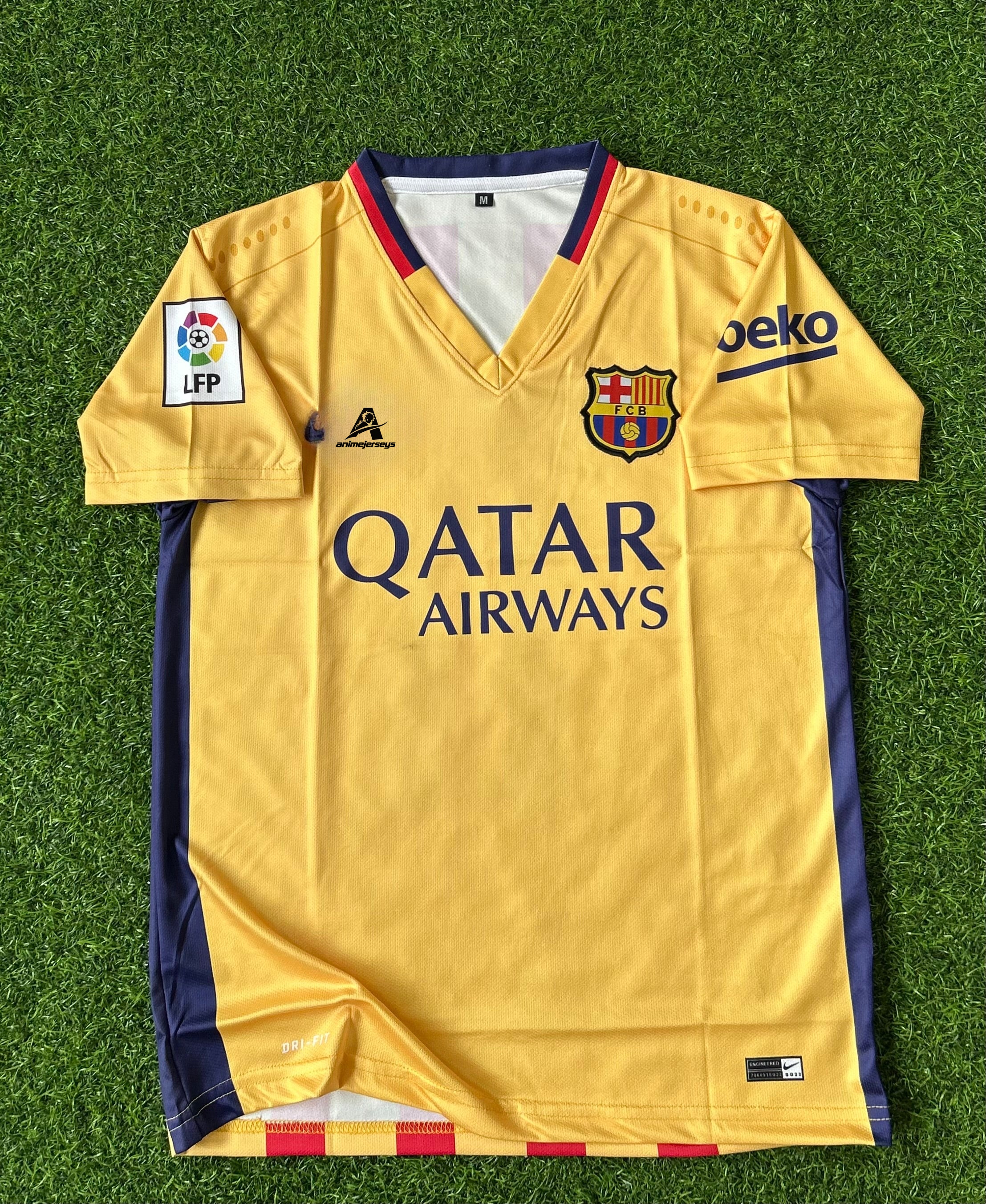 BARCELONA 2015-16 AWAY JERSEY, HALF SLEEVE EMBROIDERY