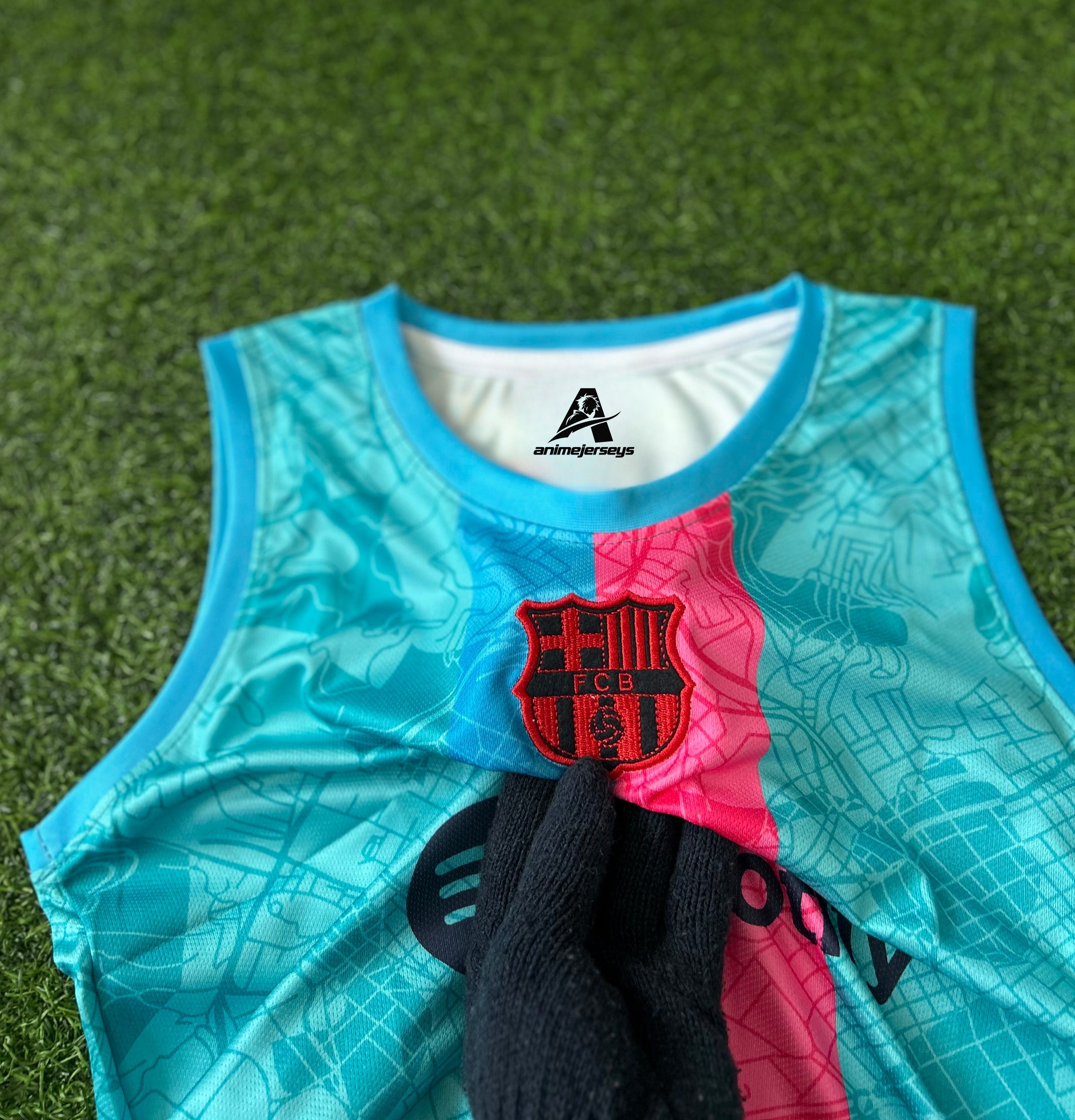 BARCELONA 2023-24 TRAINING JERSEY, HALF SLEEVE EMBROIDERY