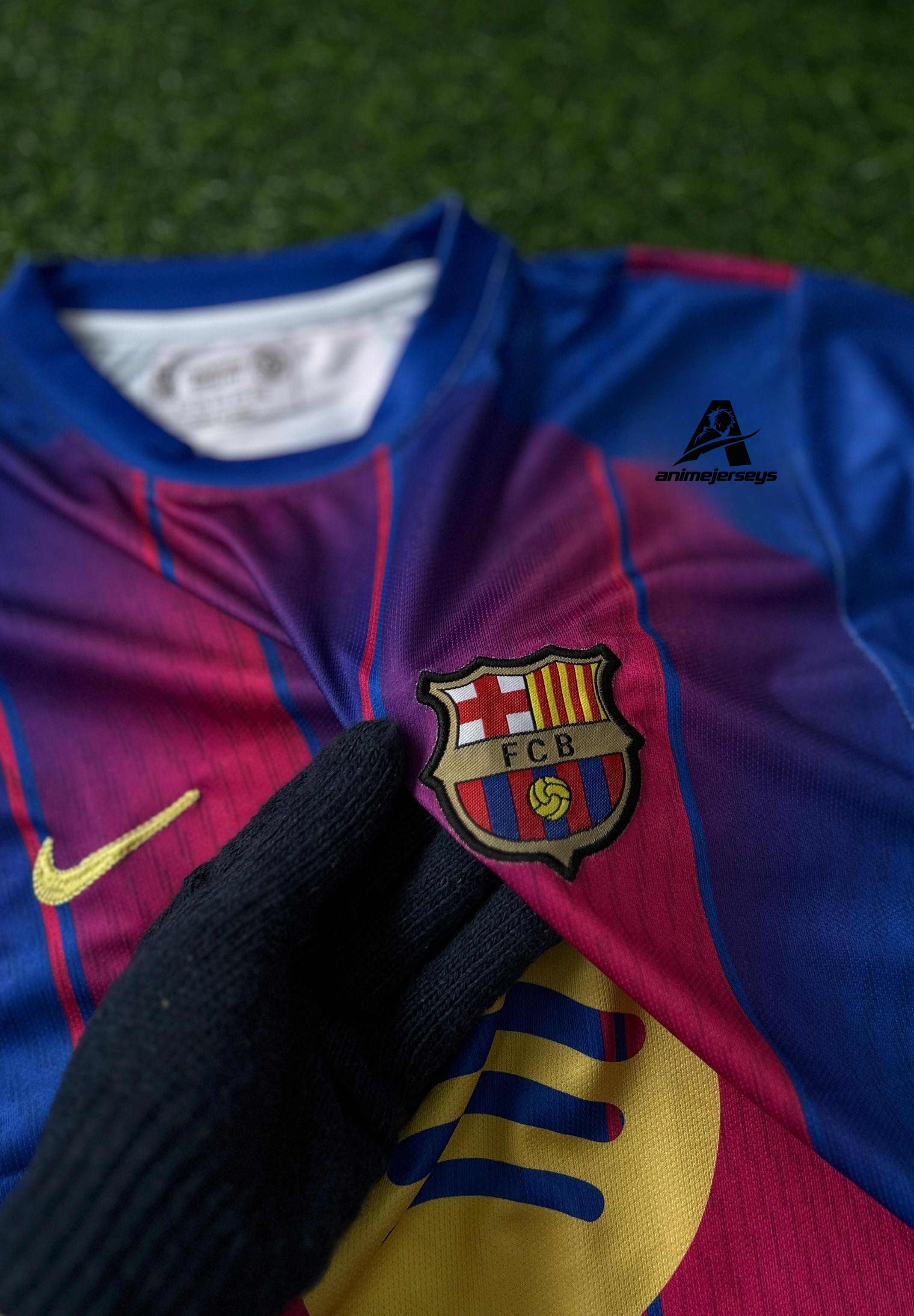BARCELONA 2025-26 SEASON HOME KIT. HALFSLEEVE EMBROIDERY
