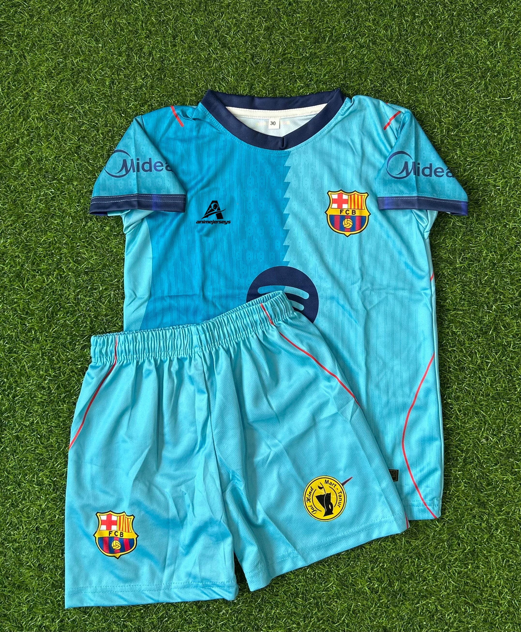 BARCELONA 2026-27 SEASON THIRD JERSEY, HALF SLEEVE SUBLIMATION, JERSEY & SHORTS (KID SIZE)