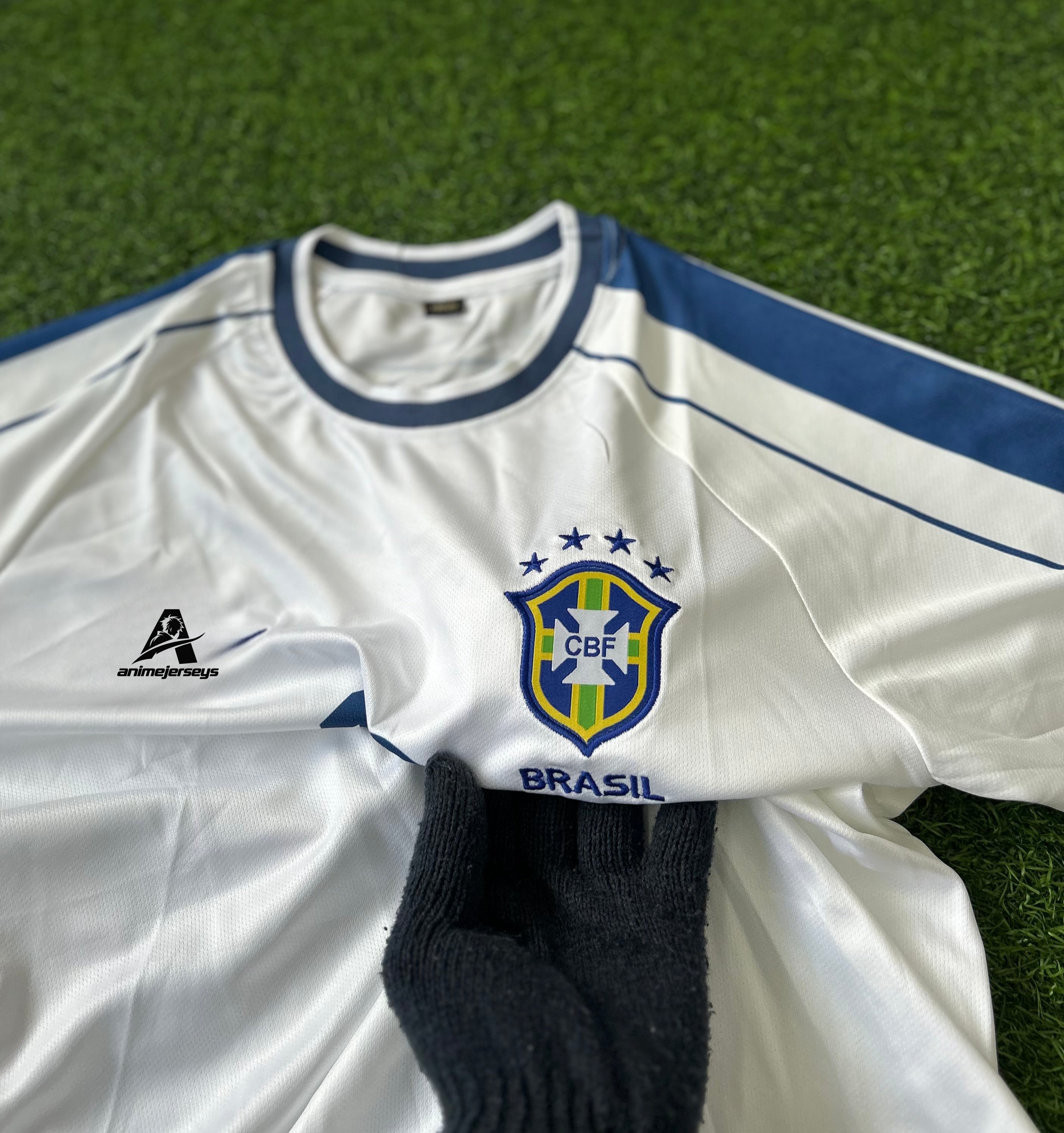 BRAZIL 1998 WHITE JERSEY, HALF SLEEVE EMBROIDERY