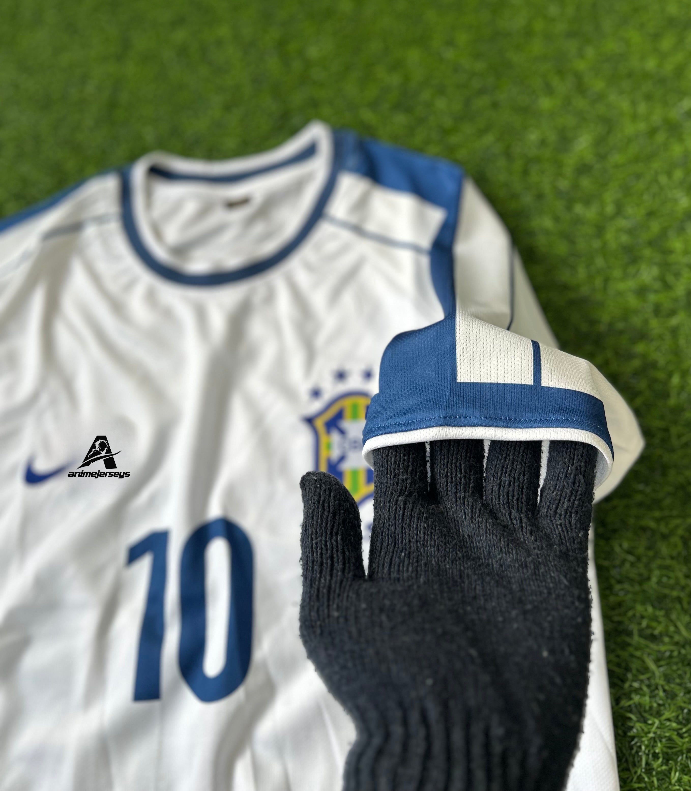 BRAZIL 1998 WHITE JERSEY, HALF SLEEVE EMBROIDERY