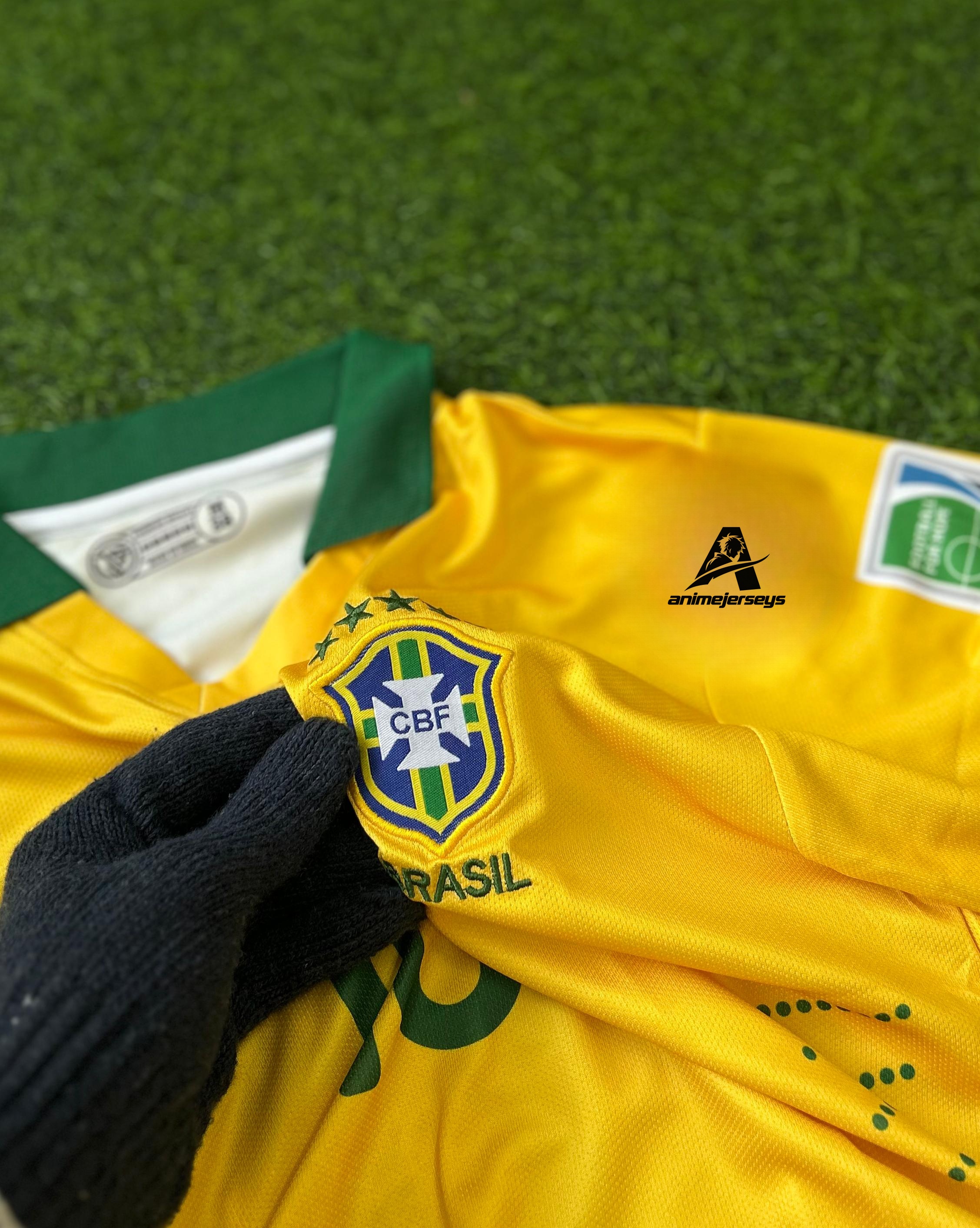 BRAZIL 2014 WORLD CUP HOME KIT, HALFSLEEVE POLO EMBROIDERY