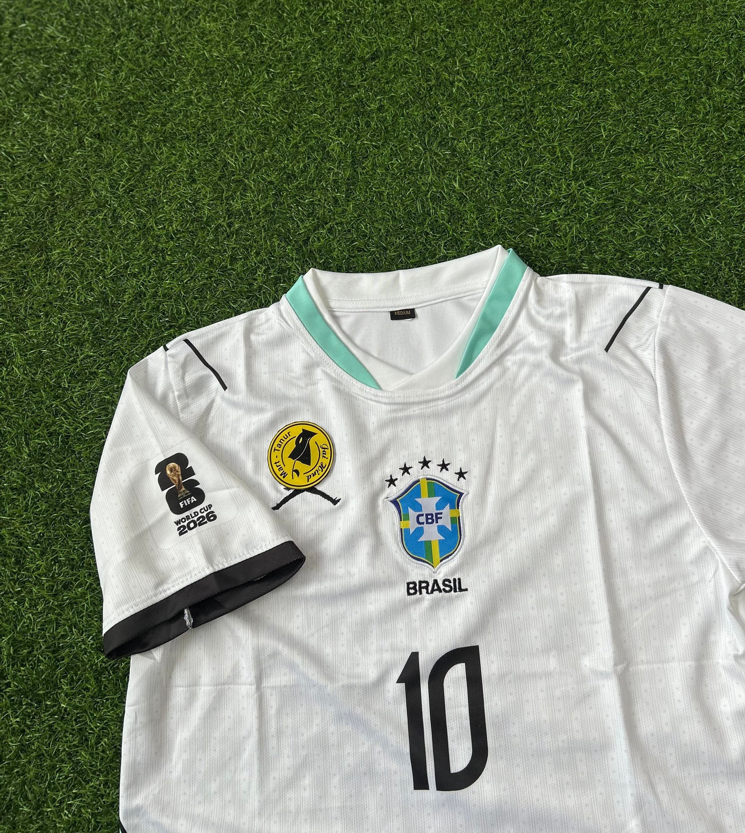 BRAZIL 2026 SPECIAL EDITION WHITE JERSEY, HALF SLEEVE EMBROIDERY