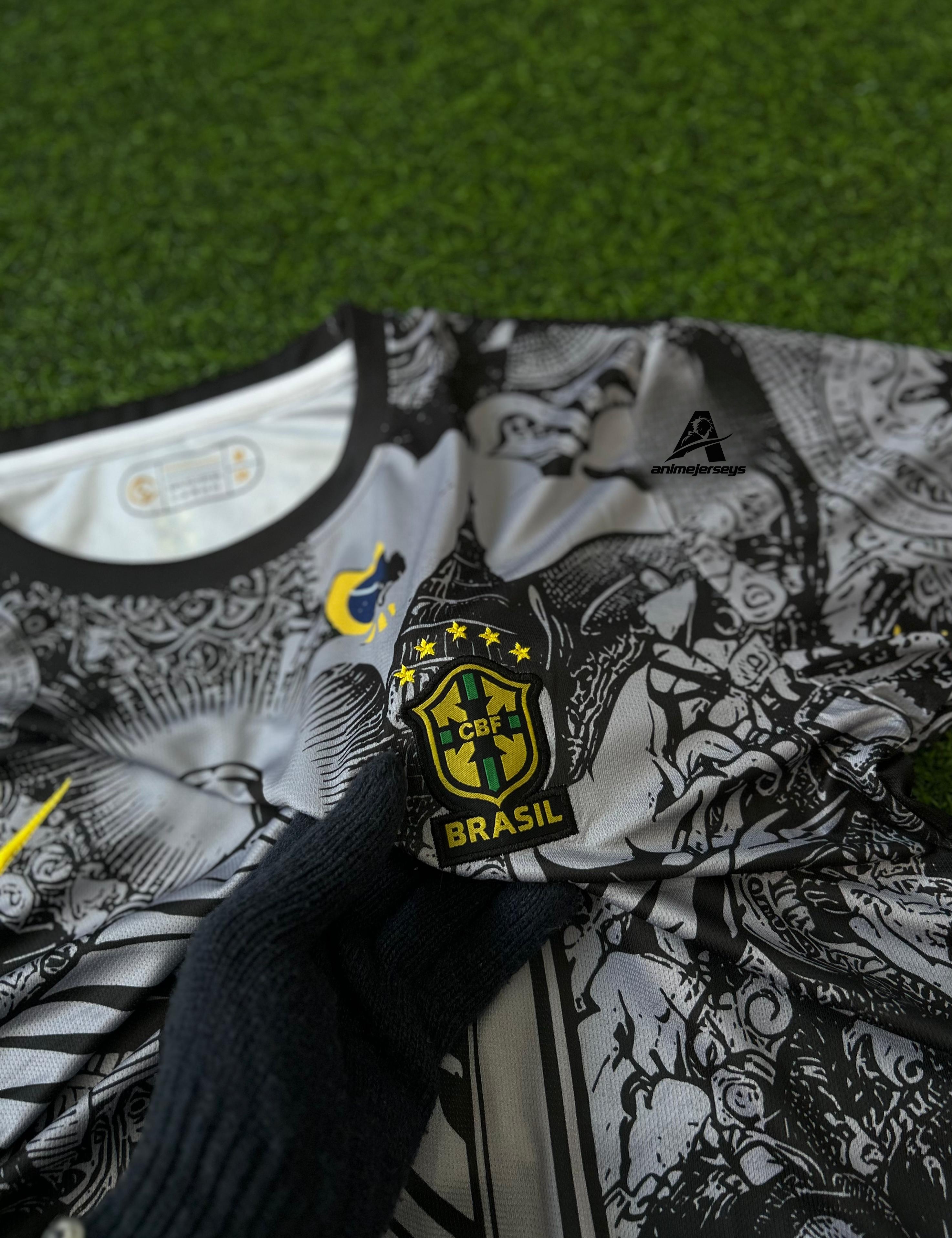 BRAZIL x JESUS BLACK KIT 2025. HALFSLEEVE EMBROIDERY