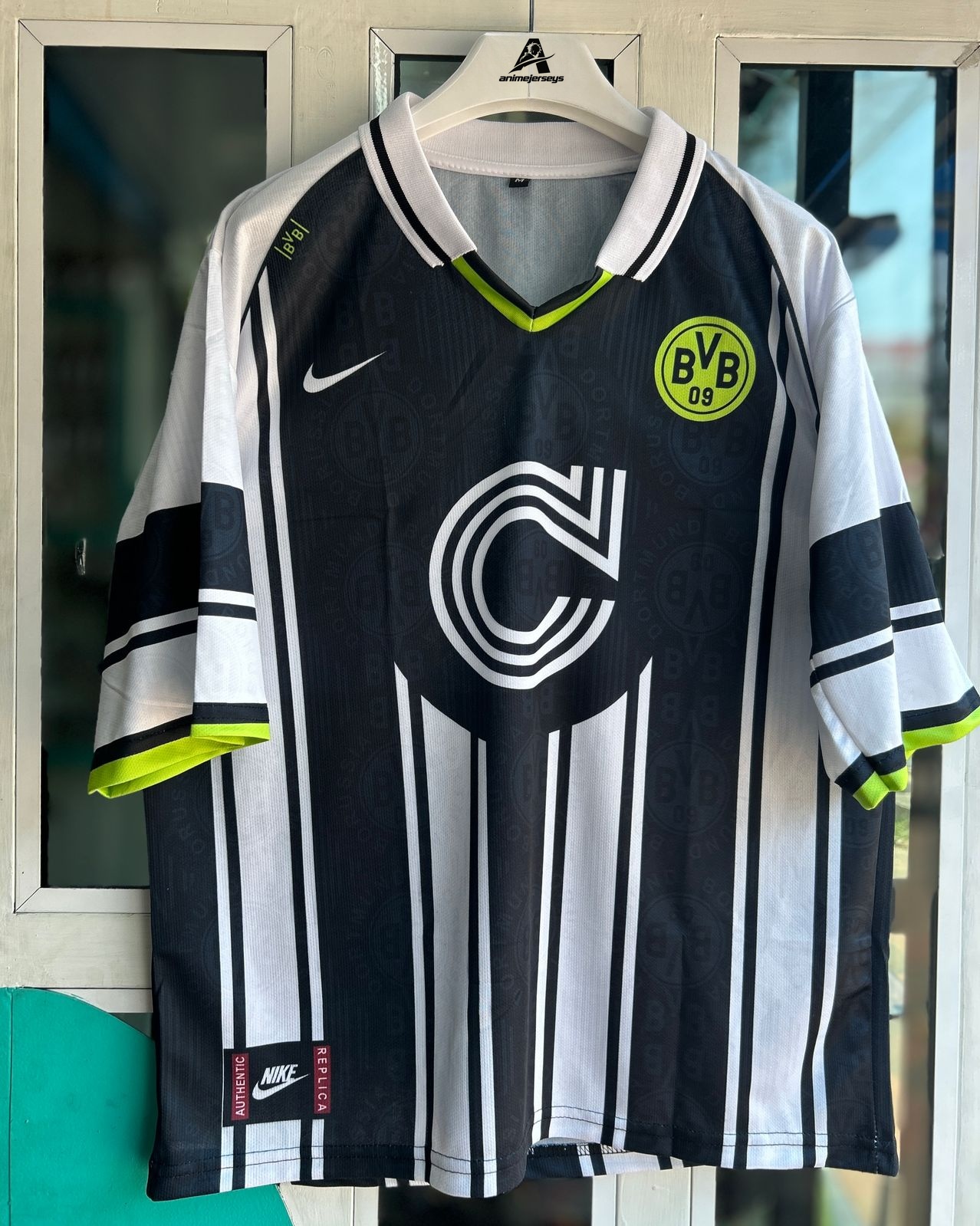 DORTMUND 1996-97 AWAY KIT, FIVESLEEVE POLO SUBLIMATION