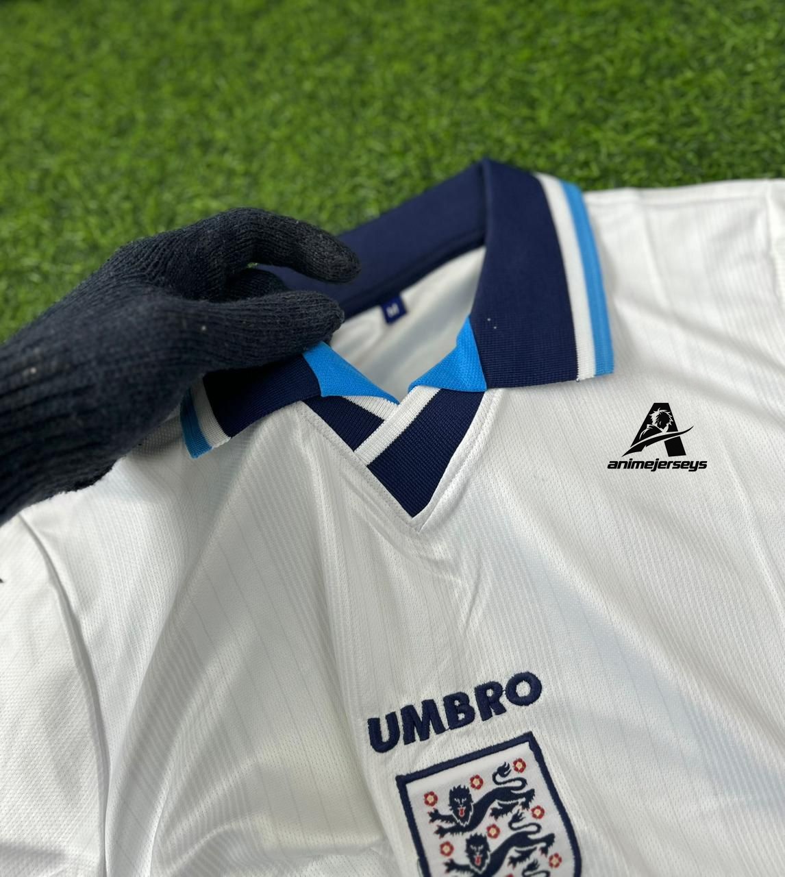 ENGLAND 1996 HOME KIT, HALFSLEEVE POLO EMBROIDERY