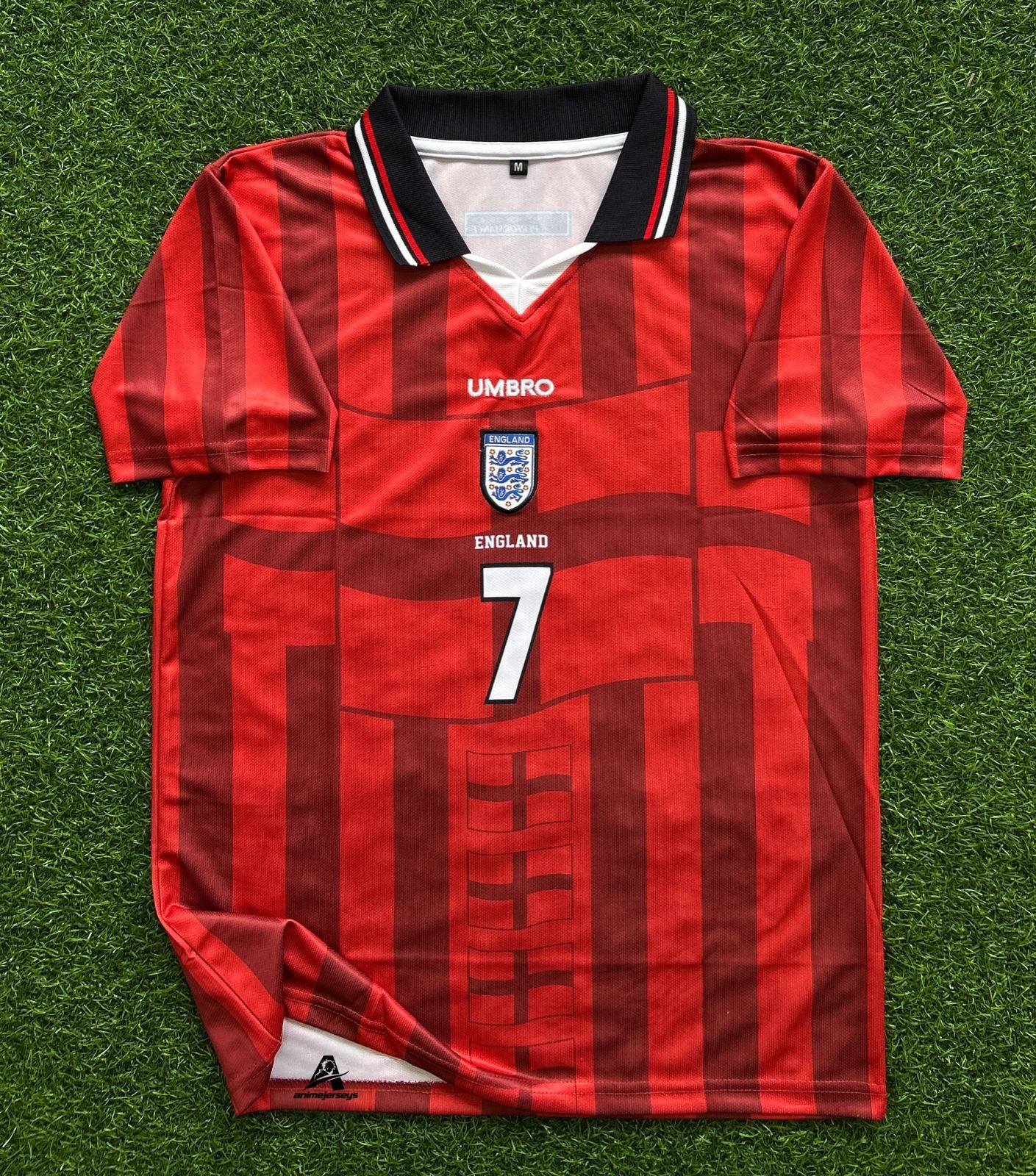 ENGLAND 1997-99 AWAY KIT, HALFSLEEVE POLO EMBROIDERY