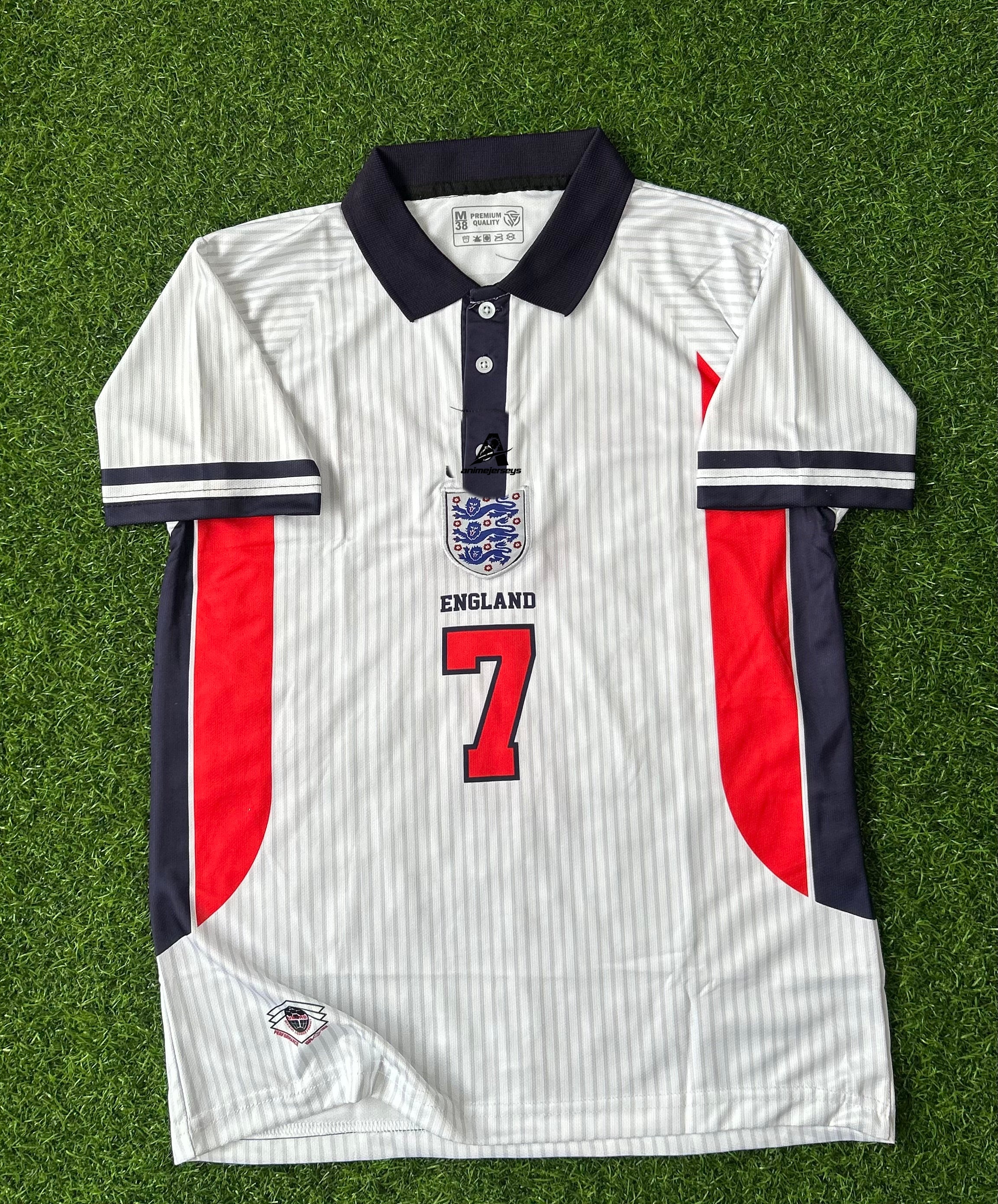 ENGLAND 1998 HOME JERSEY, HALF SLEEVE POLO EMBROIDERY